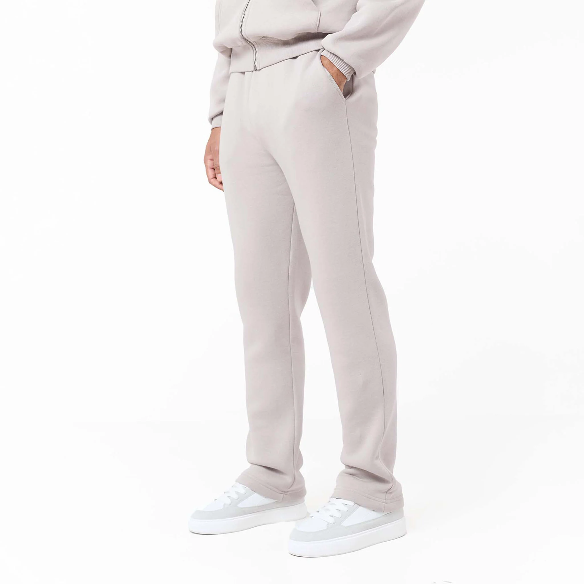 Relaxed Fit FZ Open Hem Tracksuit | Stone - Image 5