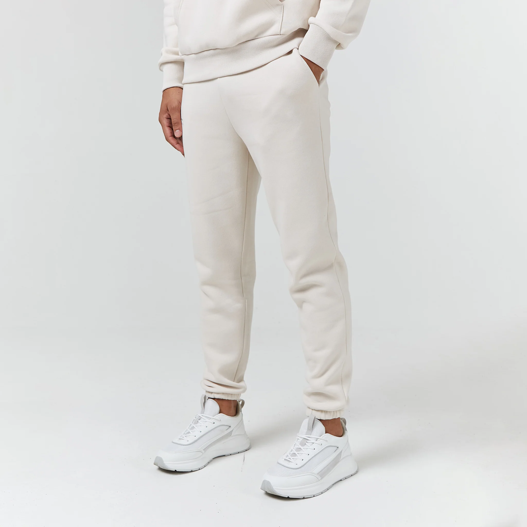 Relaxed Fit Cuffed Jogger | Light Stone