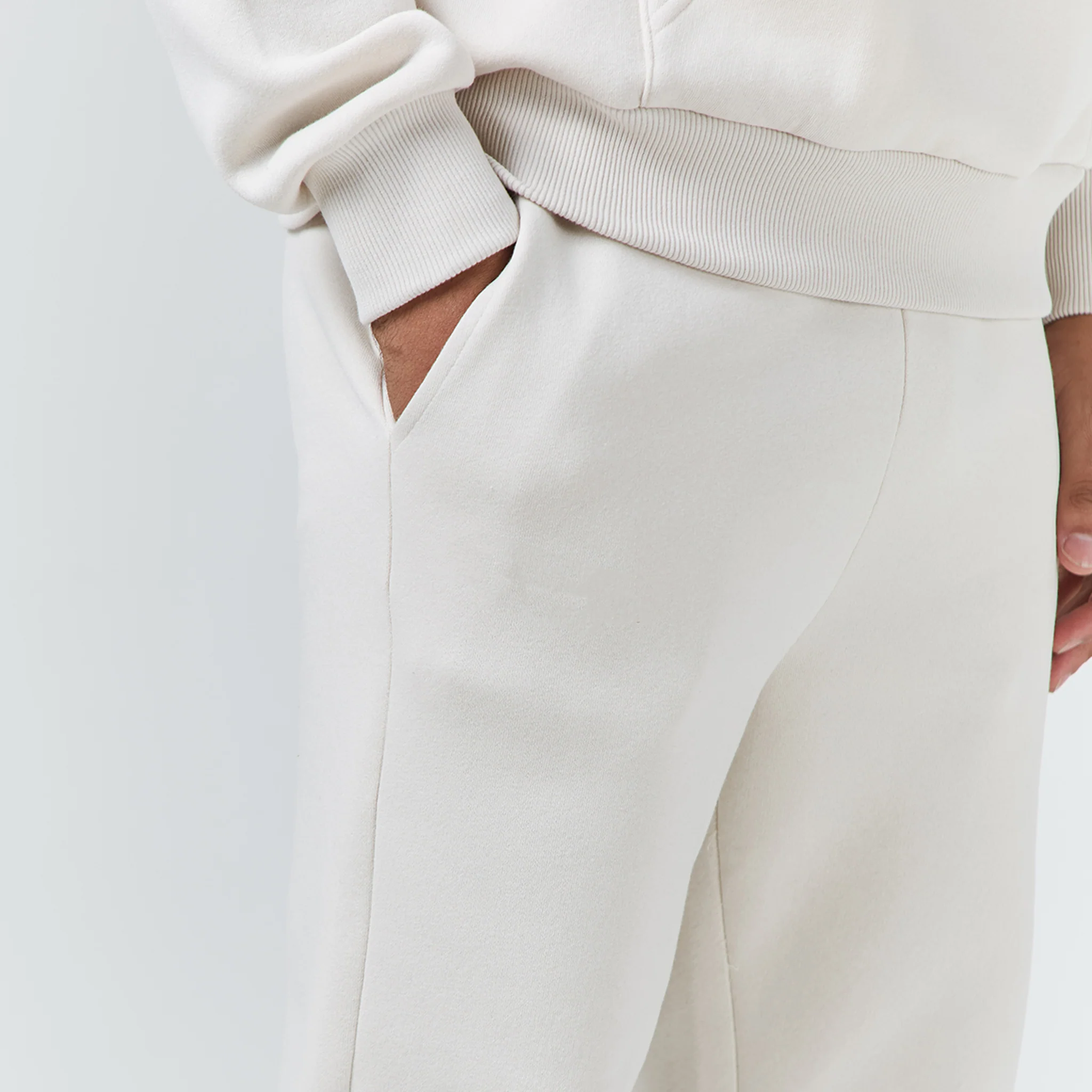 Relaxed Fit Cuffed Jogger | Light Stone - Image 3