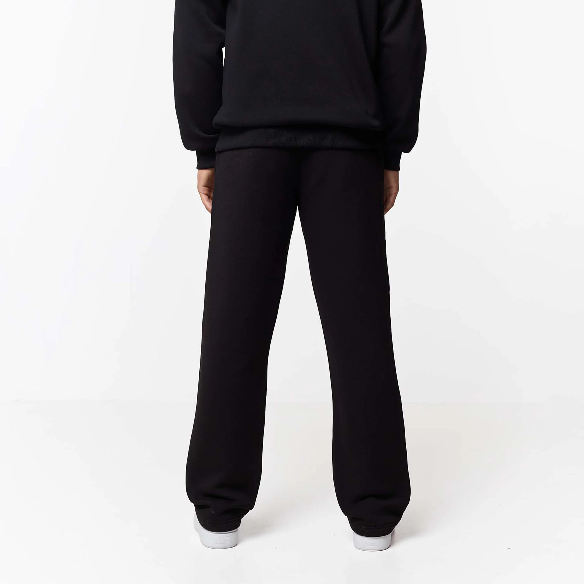 Relaxed Fit Loose Open Hem Tracksuit | Black - Image 6