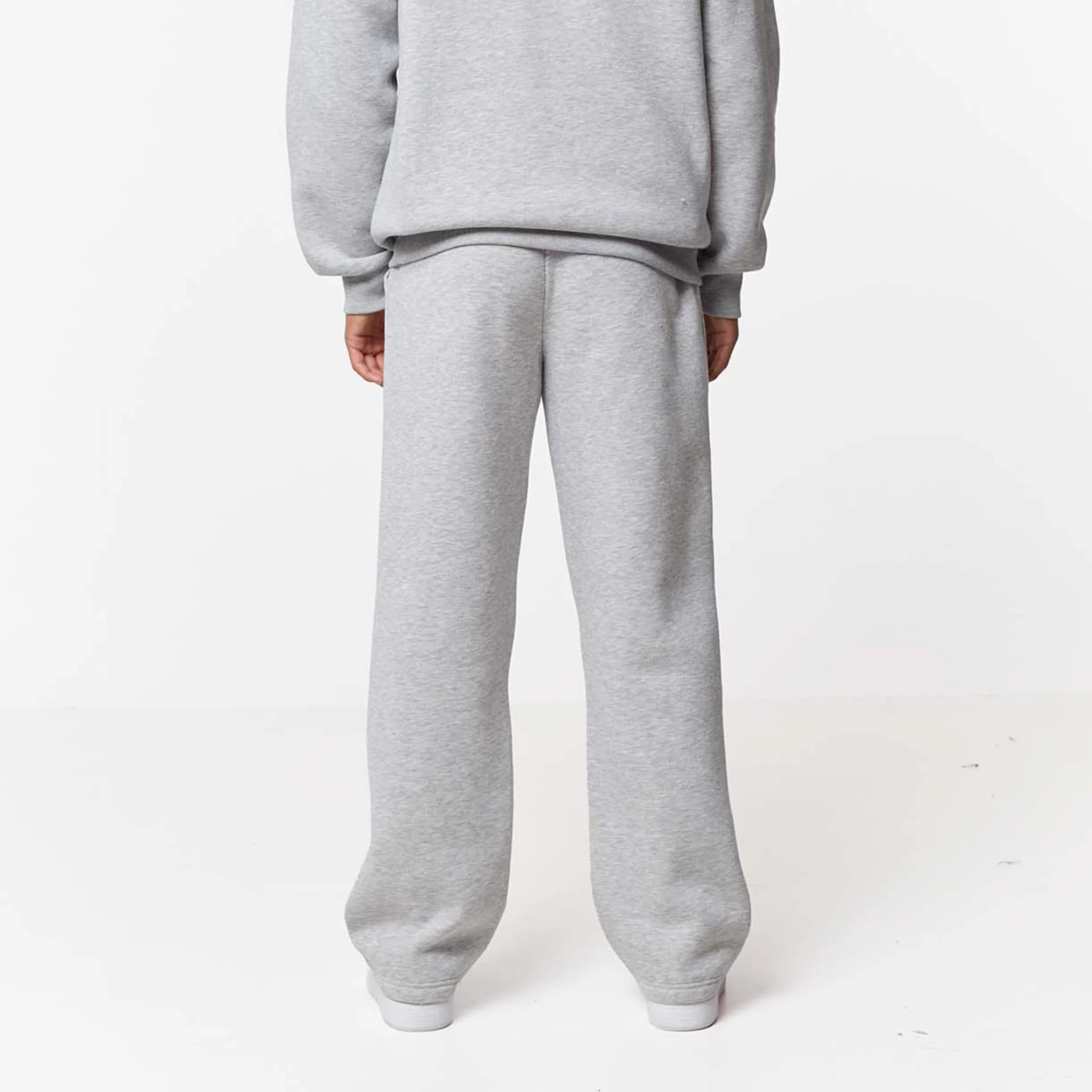 Relaxed Fit Loose Open Hem Tracksuit | Grey Marl - Image 5