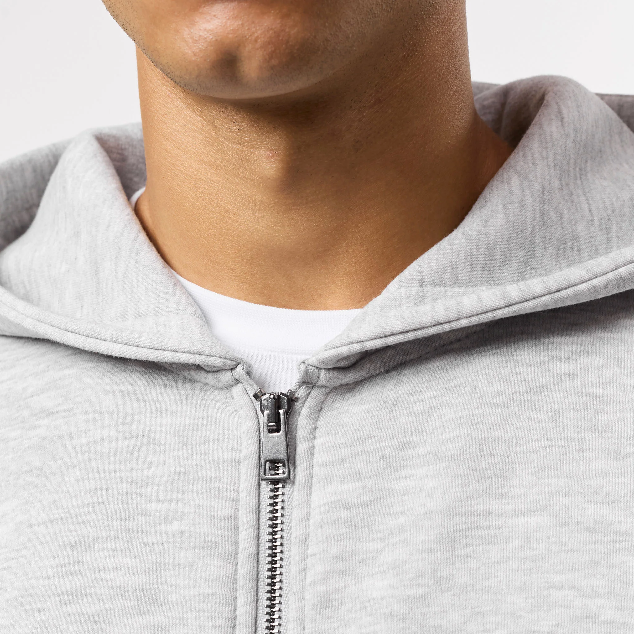 Relaxed Fit FZ Loose Open Hem Tracksuit | Grey Marl - Image 4