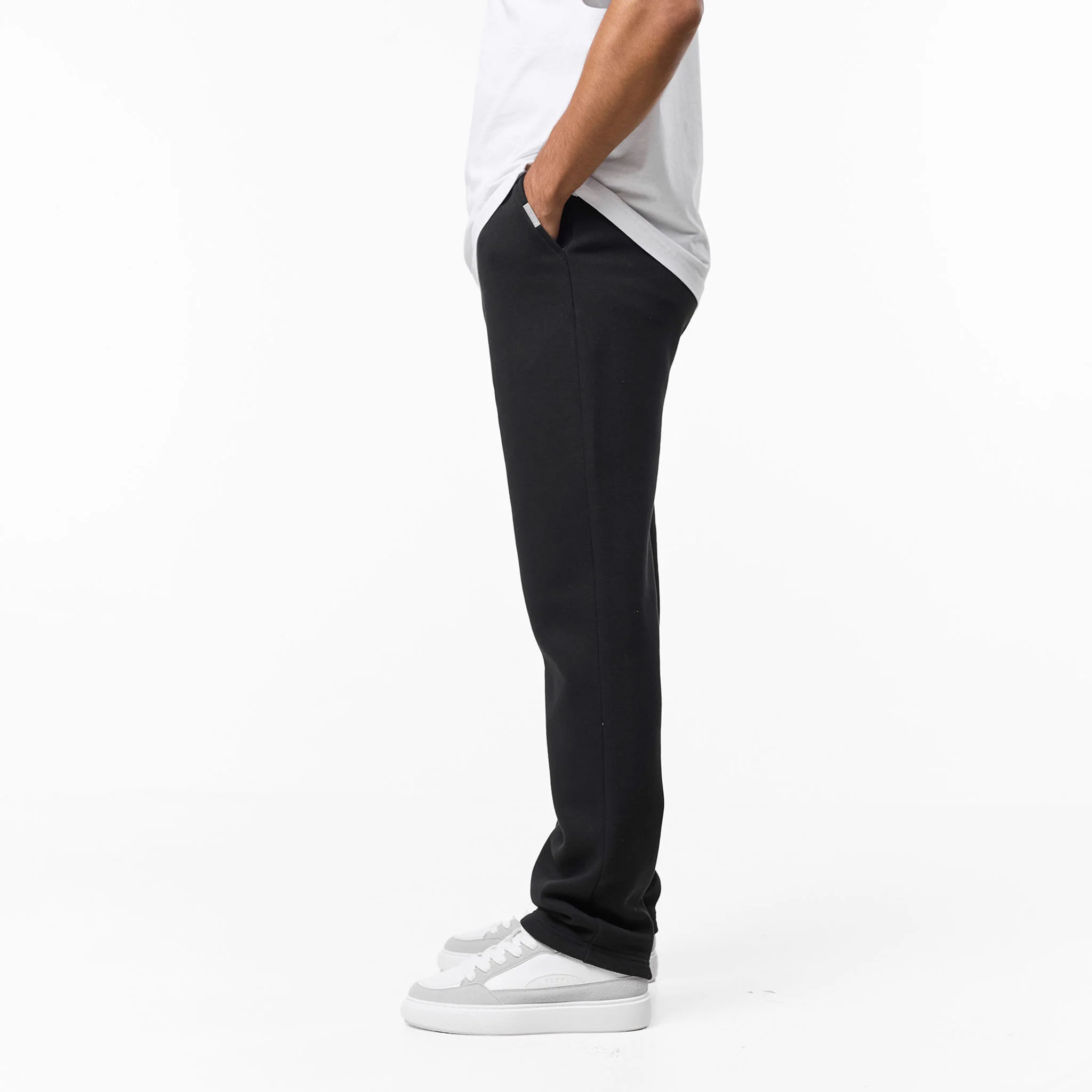 Relaxed Fit Open Hem Jogger | Black - Image 6
