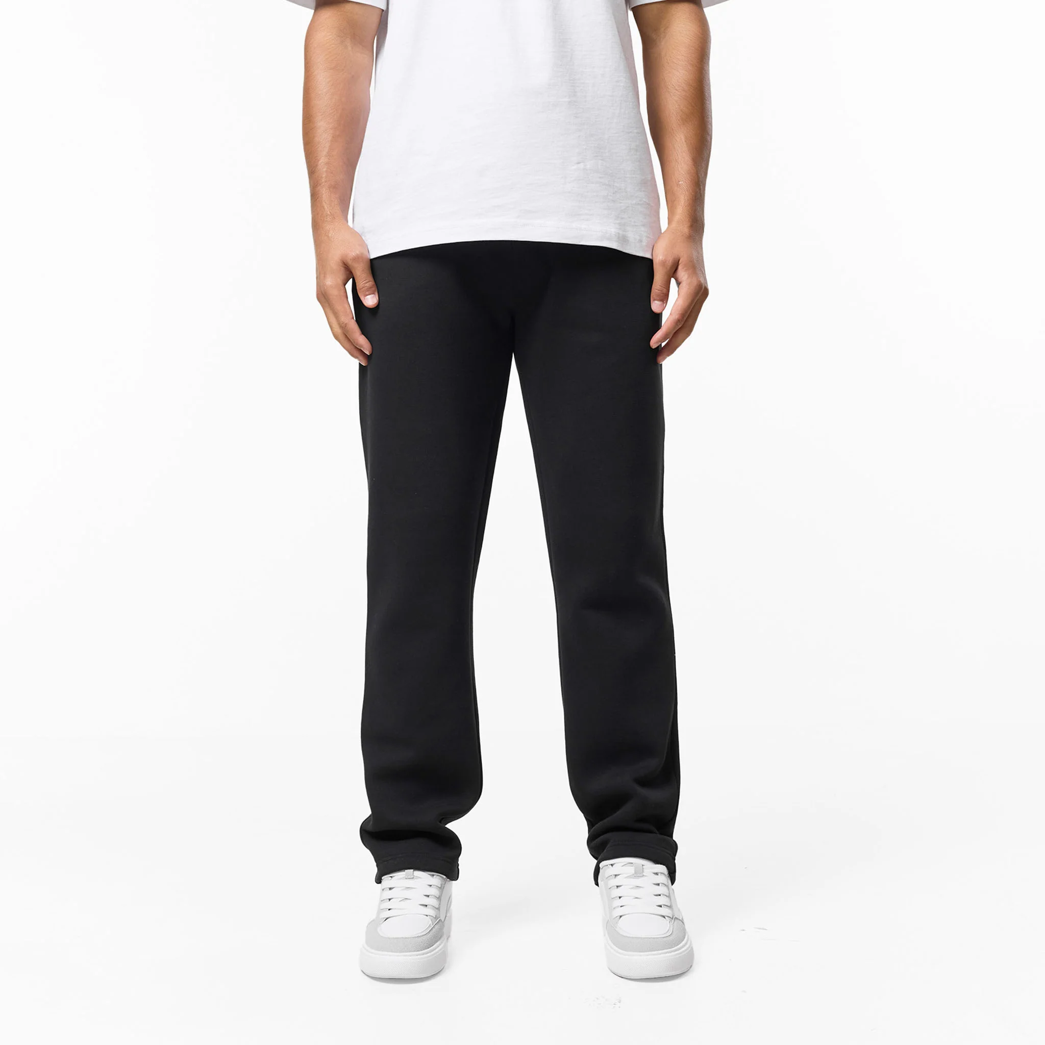 Relaxed Fit Open Hem Jogger | Black - Image 7
