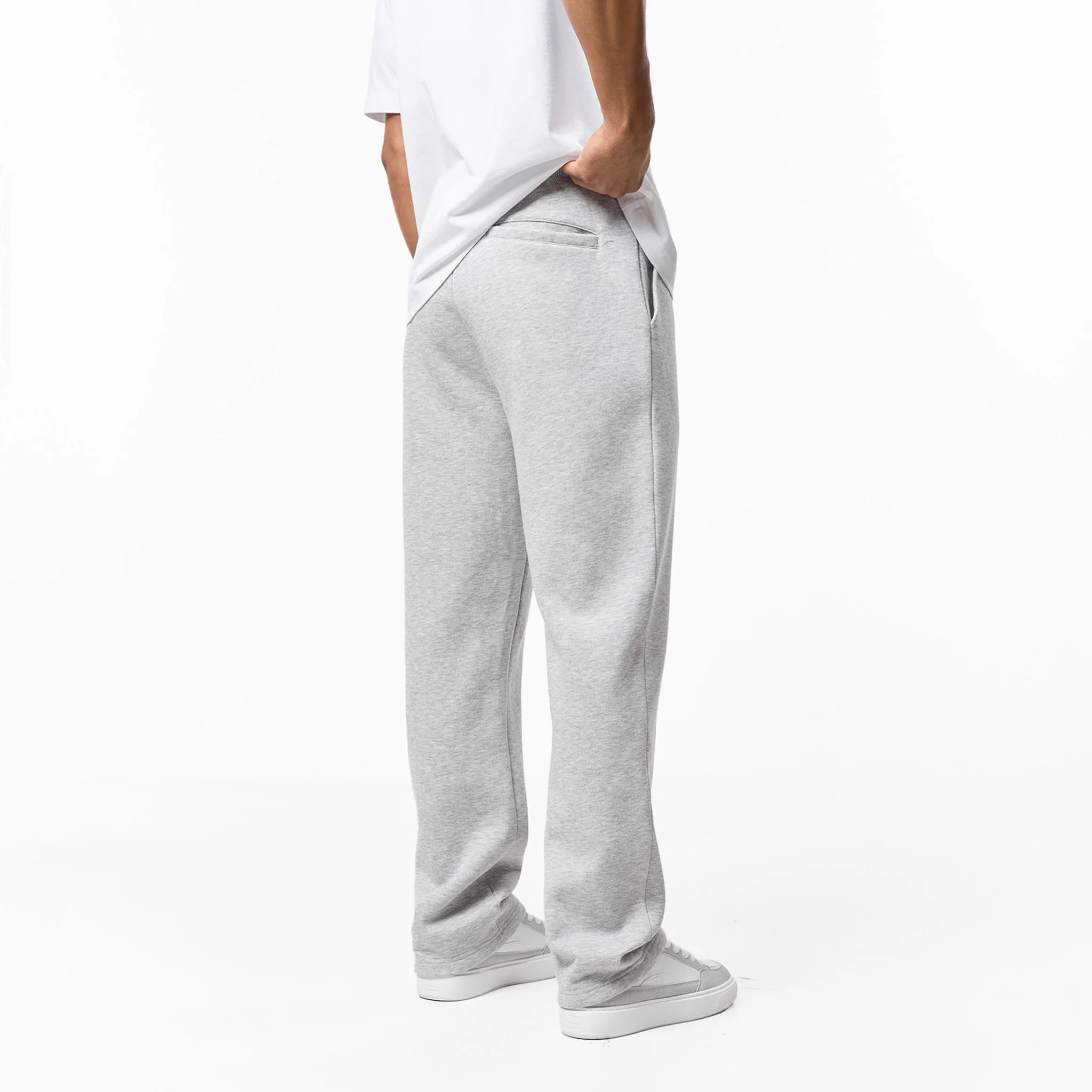 Relaxed Fit Open Hem Jogger | Grey Marl - Image 4