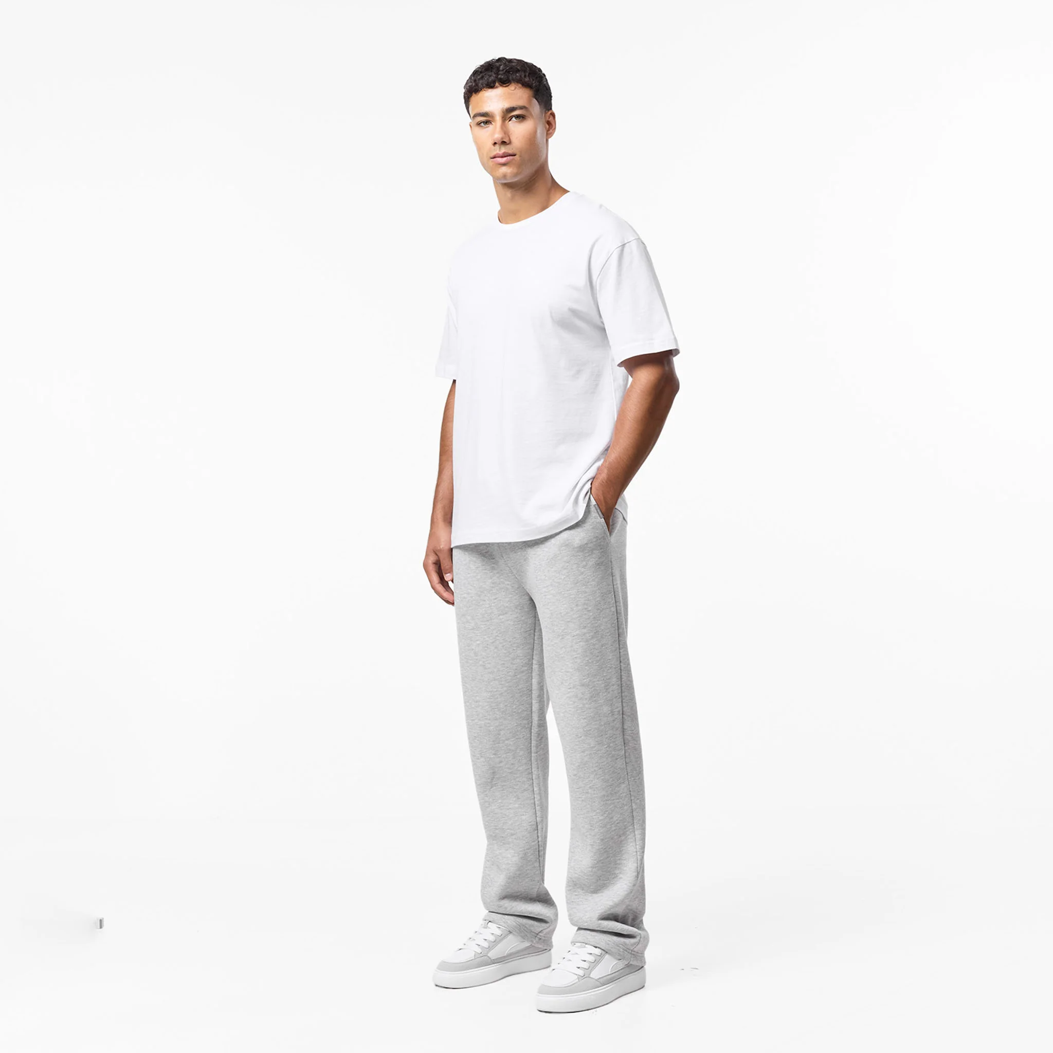Relaxed Fit Open Hem Jogger | Grey Marl - Image 5