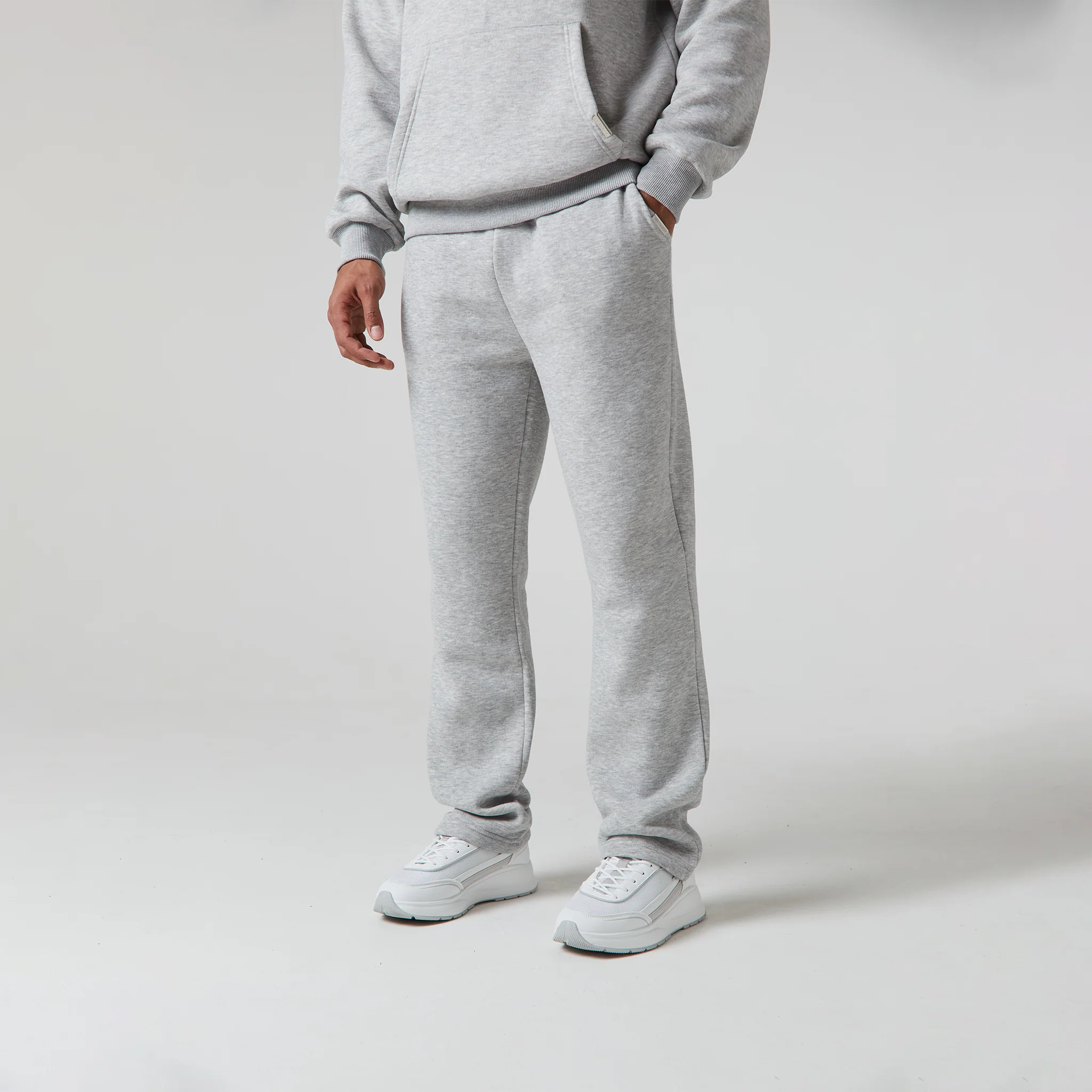 Relaxed Fit Open Hem Jogger | Grey Marl - Image 4