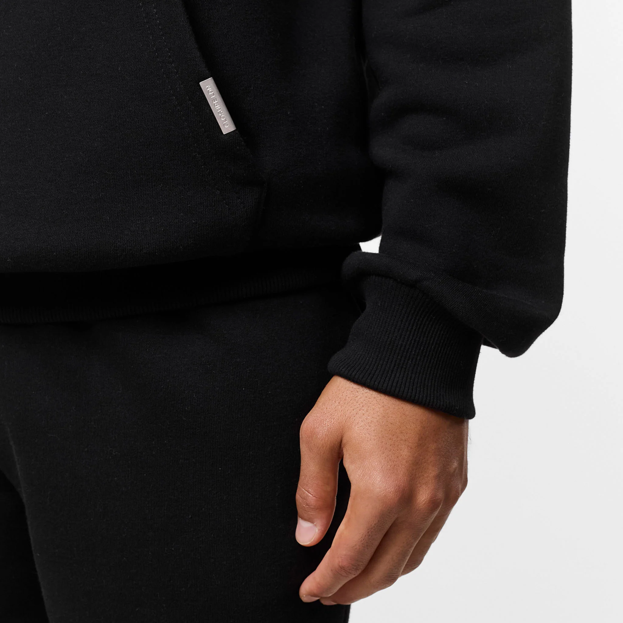 Relaxed Fit Open Hem Tracksuit | Black - Image 5