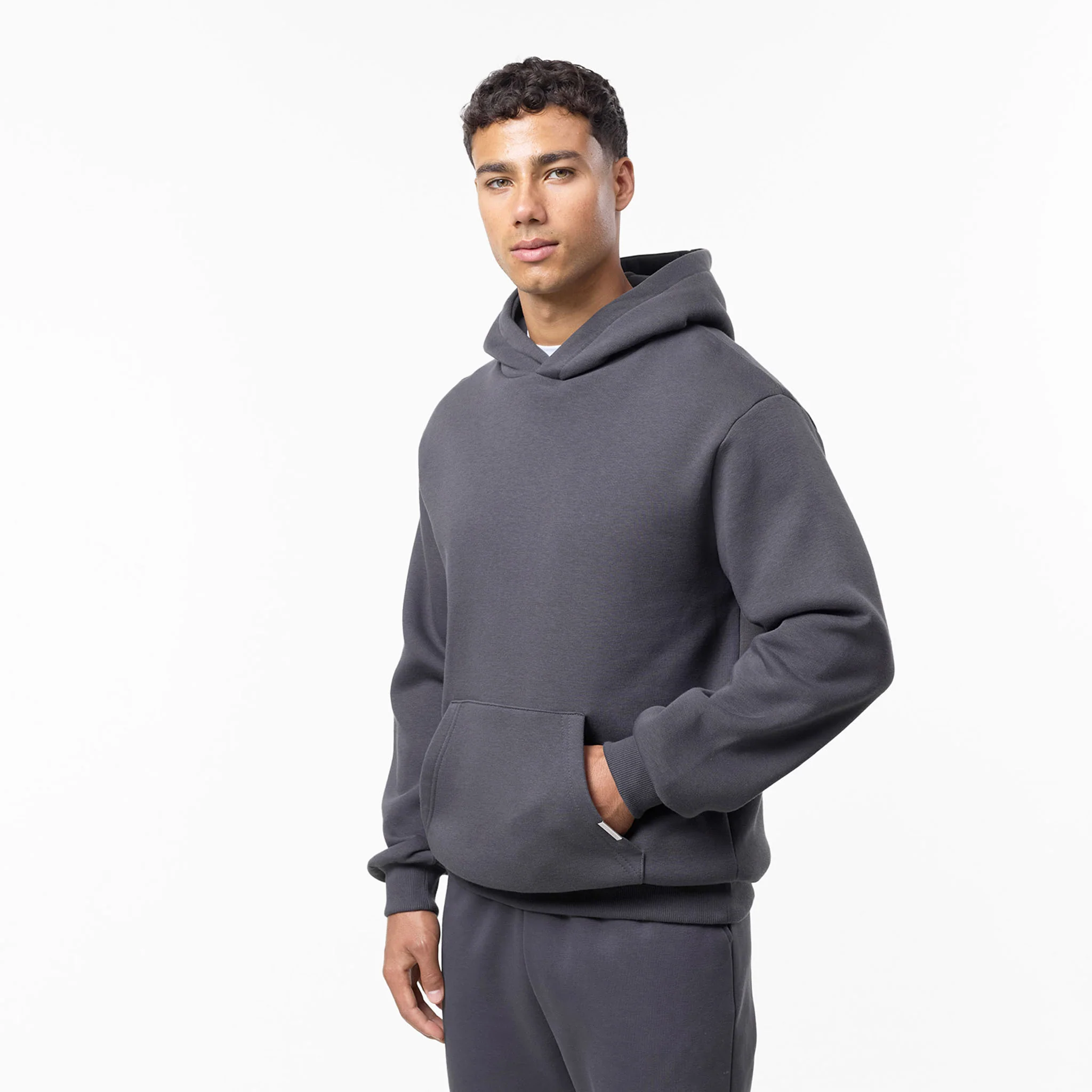 Relaxed Fit Open Hem Tracksuit | Dark Grey - Image 2