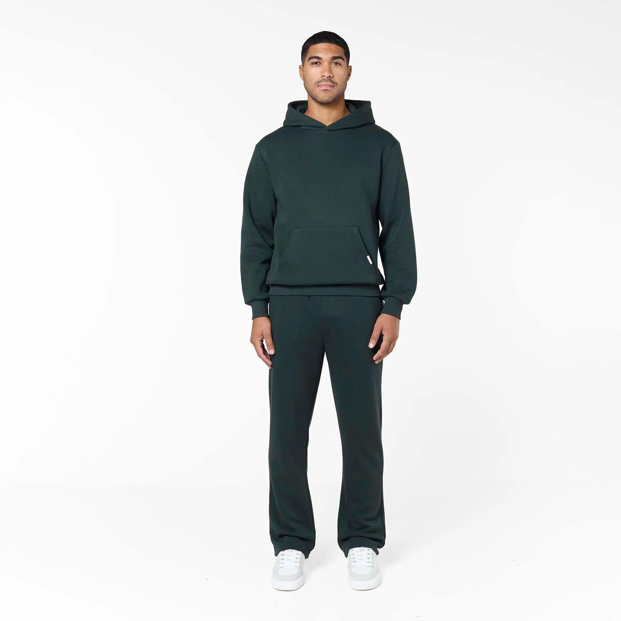 Relaxed Fit Open Hem Tracksuit | Forest Green - Image 2