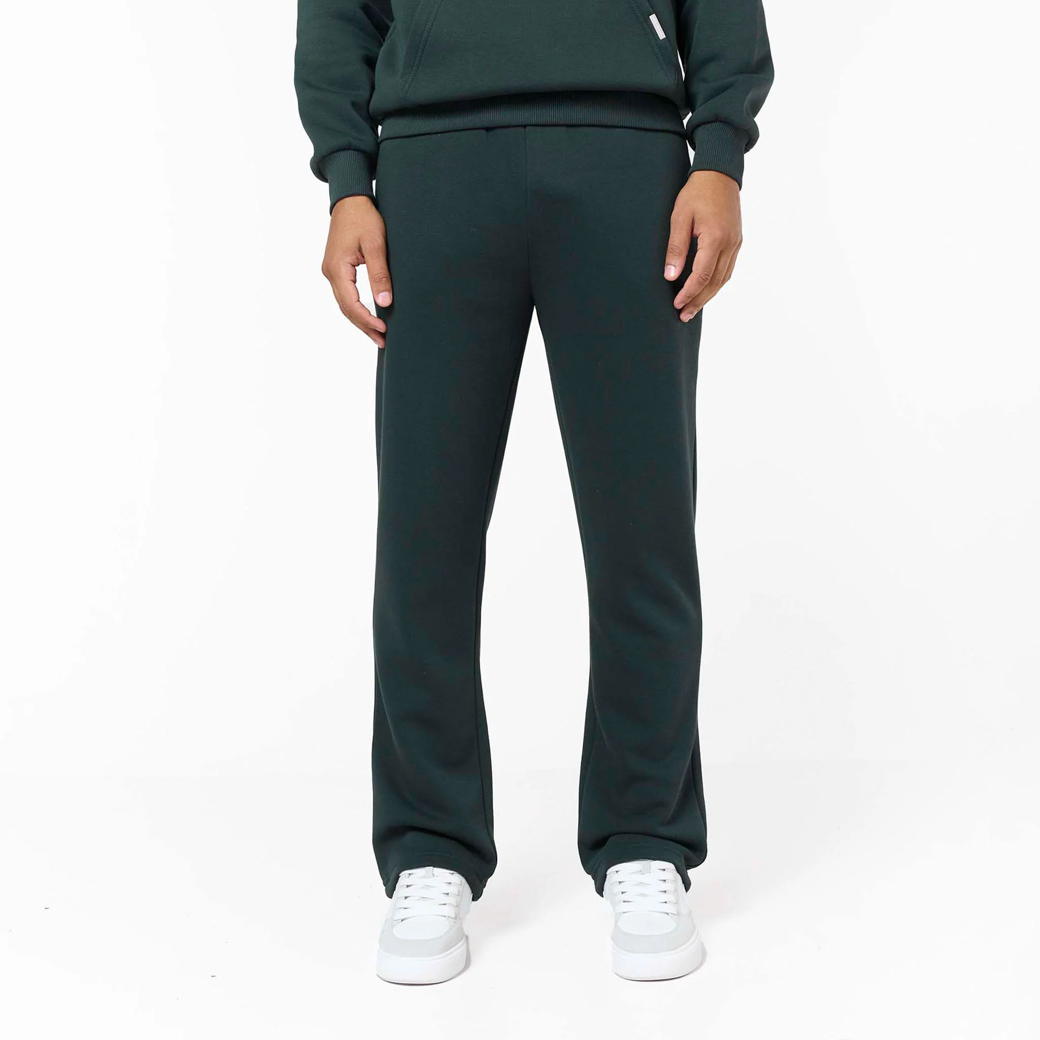 Relaxed Fit Open Hem Tracksuit | Forest Green - Image 6