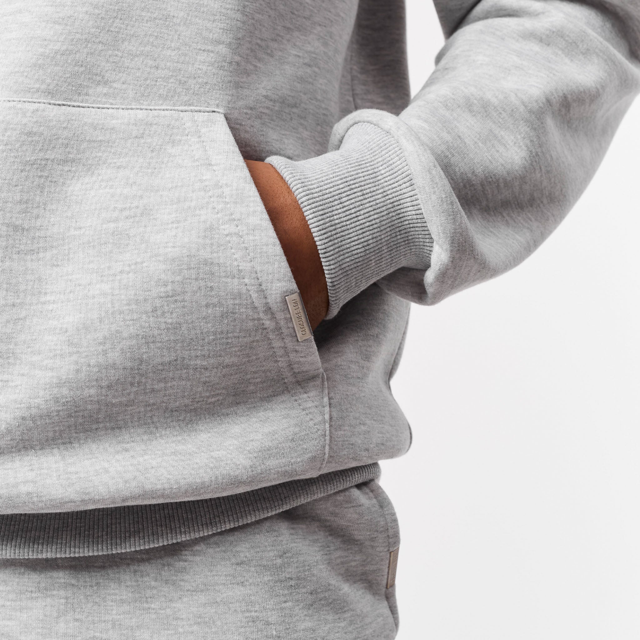 Relaxed Fit Open Hem Tracksuit | Grey Marl - Image 4