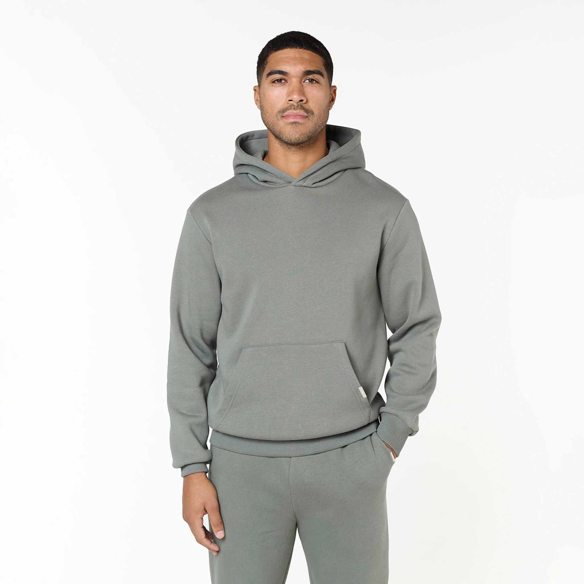 Relaxed Fit Open Hem Tracksuit | Khaki - Image 2