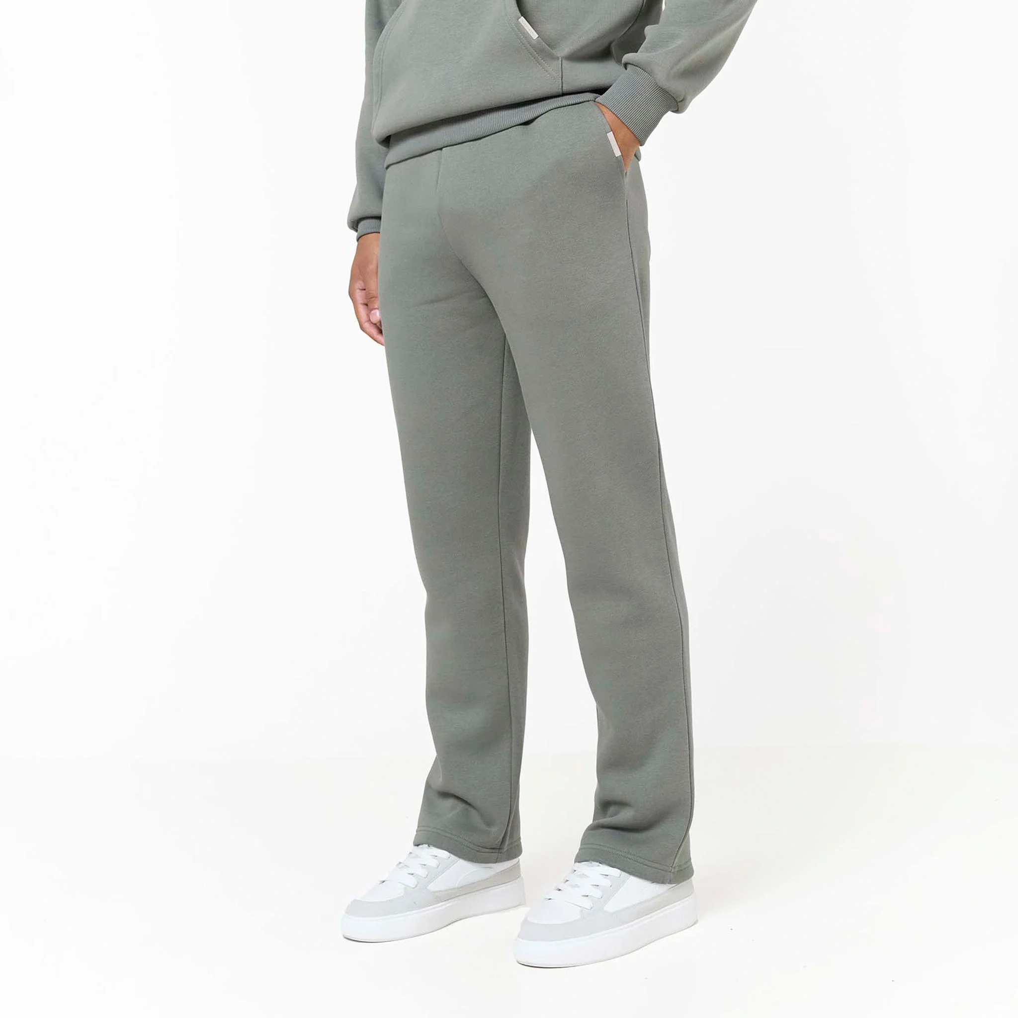 Relaxed Fit Open Hem Tracksuit | Khaki - Image 4