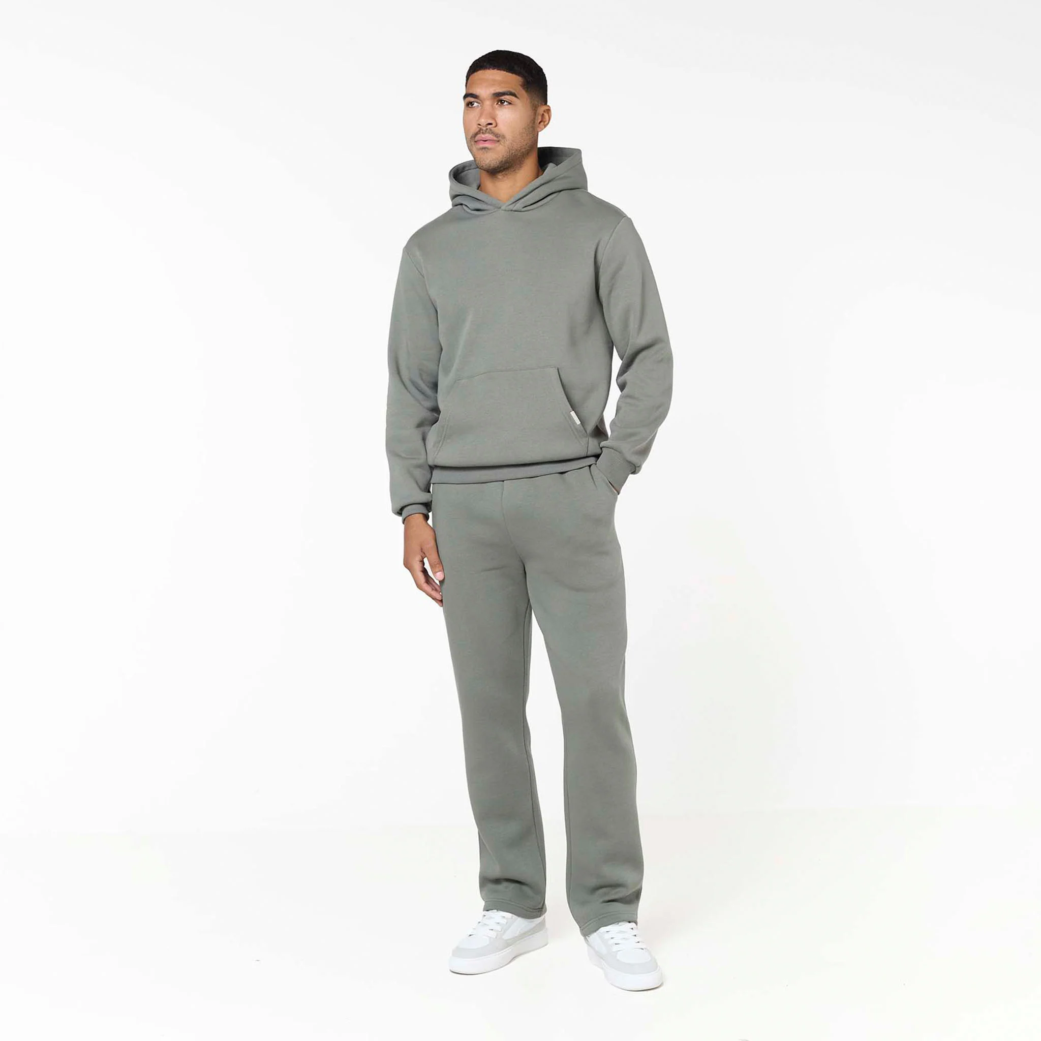 Relaxed Fit Open Hem Tracksuit | Khaki - Image 6