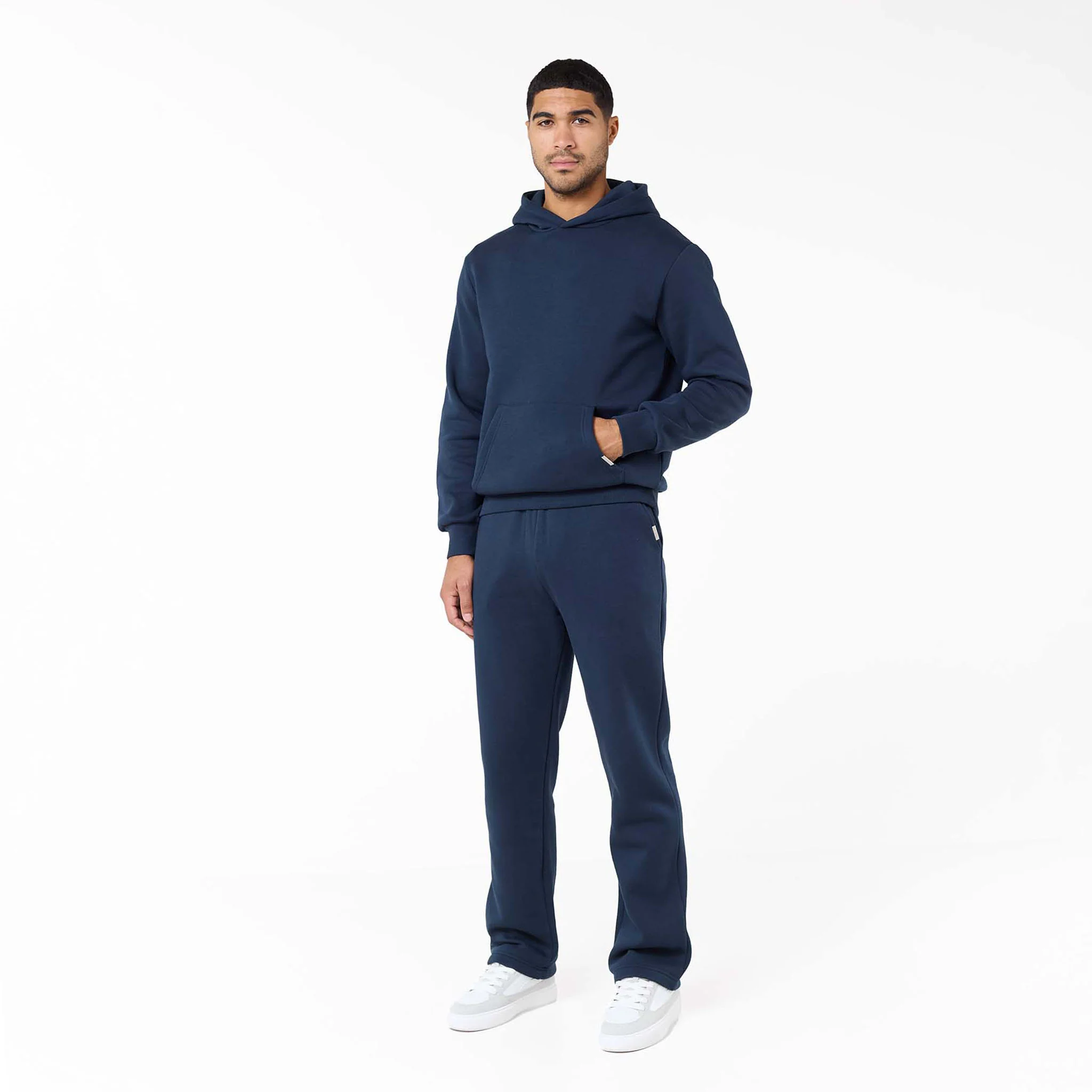 Relaxed Fit Open Hem Tracksuit | Navy