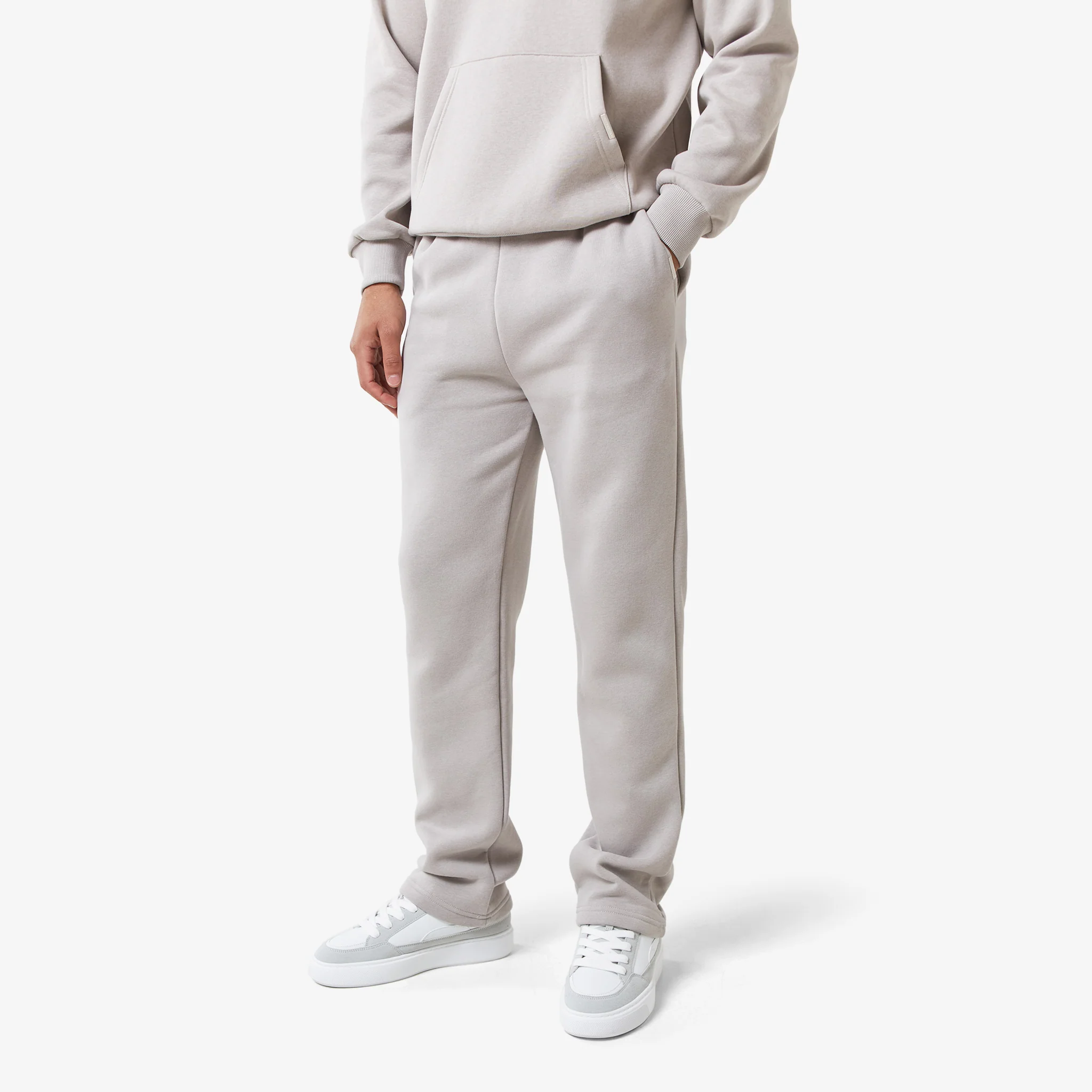 Relaxed Fit Open Hem Tracksuit | Stone - Image 3