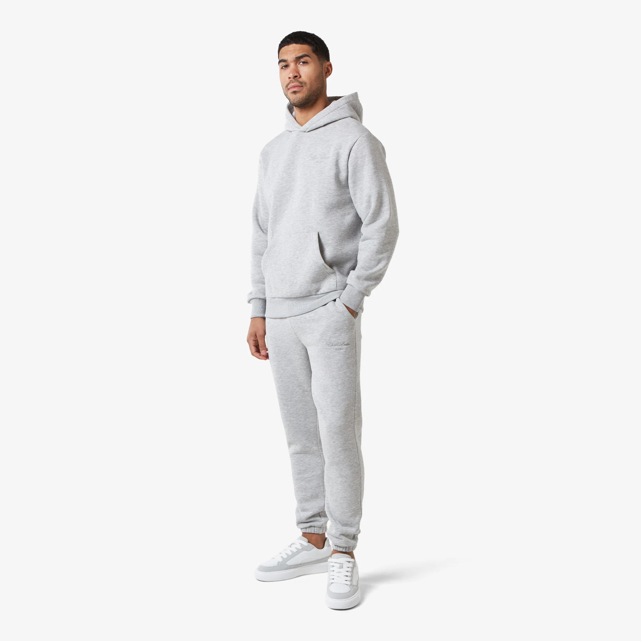 Relaxed Fit Signature Tracksuit | Grey Marl - Image 3