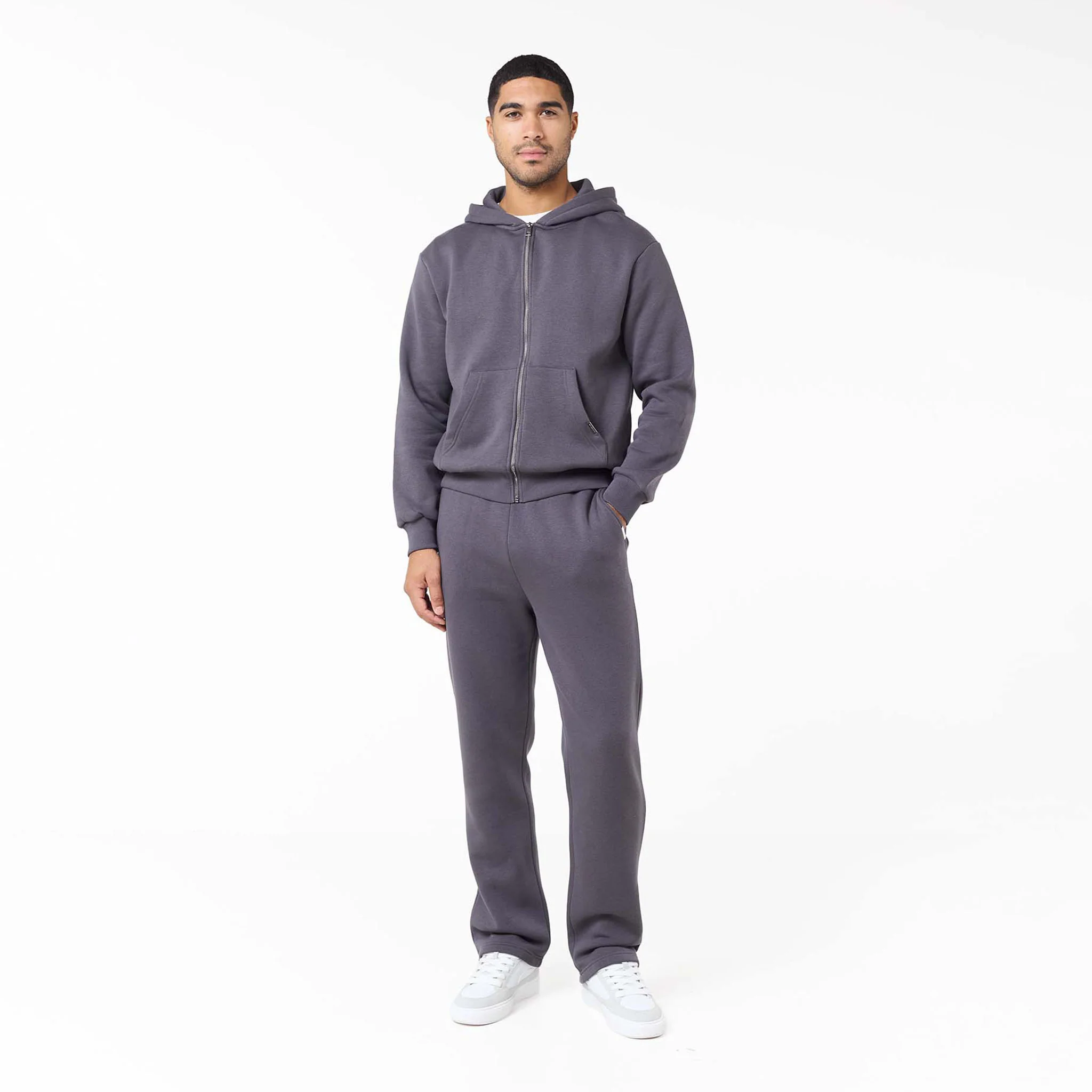 Relaxed Full Zip Hoodie | Iron Grey - Image 2