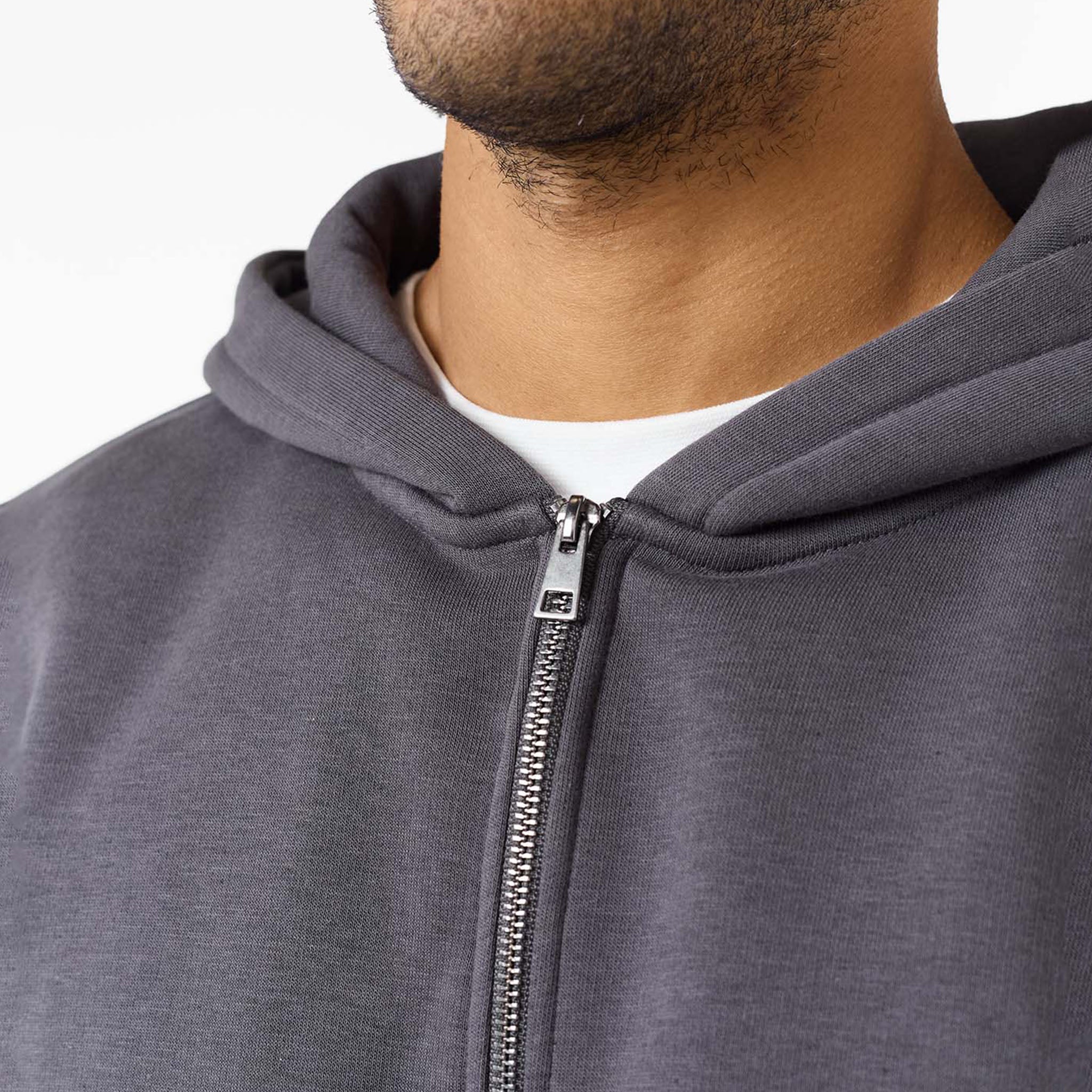 Relaxed Full Zip Hoodie | Iron Grey - Image 3