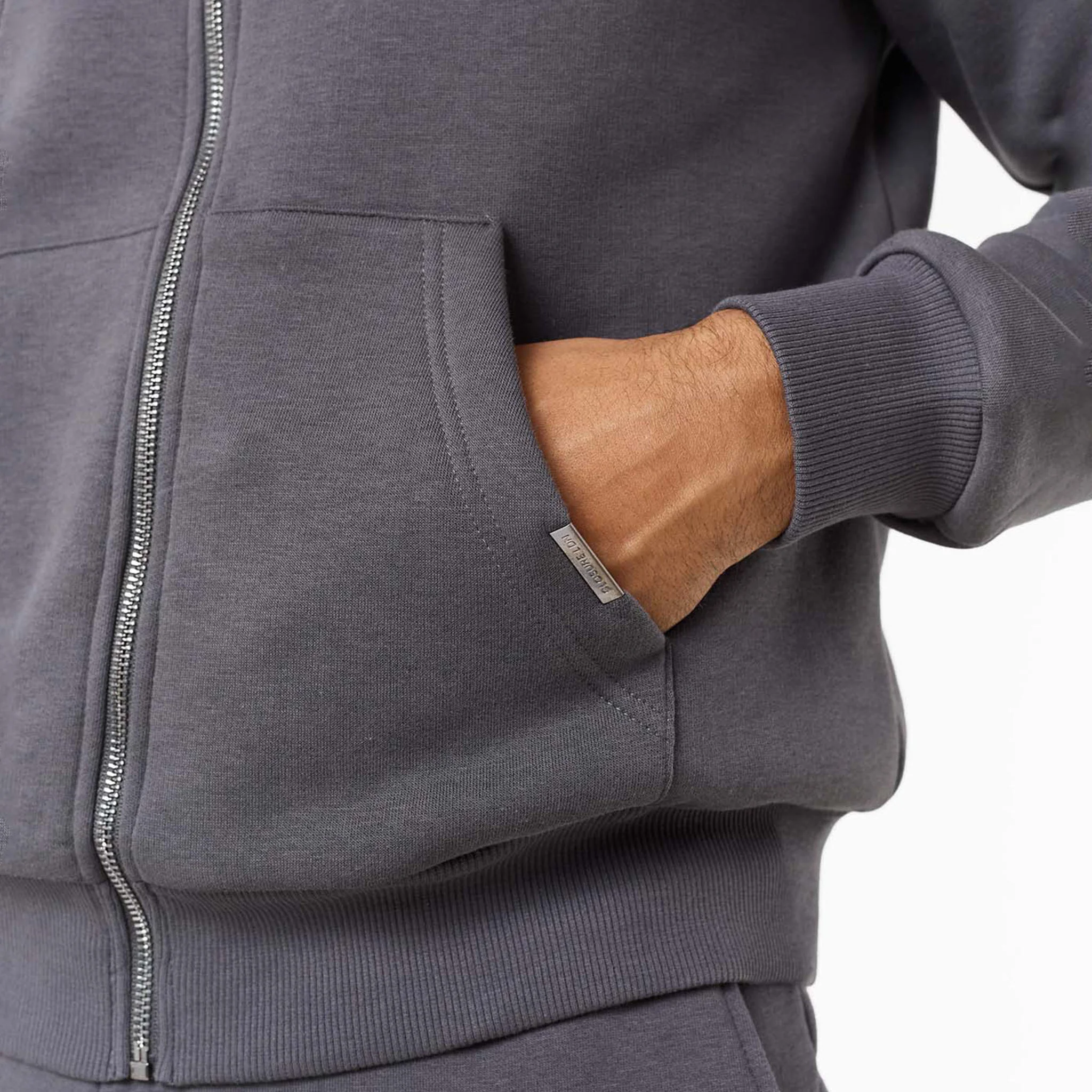 Relaxed Full Zip Hoodie | Iron Grey - Image 4