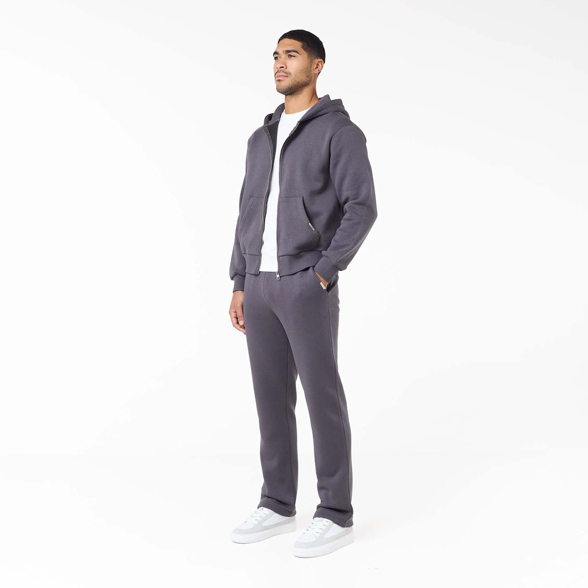 Relaxed Full Zip Hoodie | Iron Grey - Image 5
