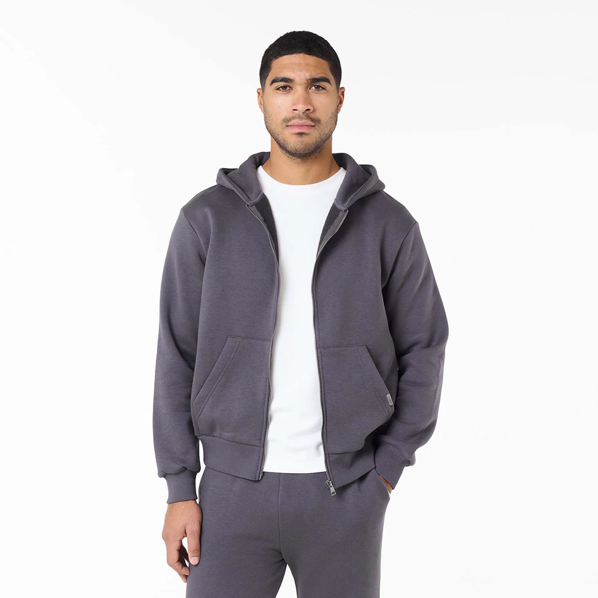 Relaxed Full Zip Hoodie | Iron Grey - Image 6