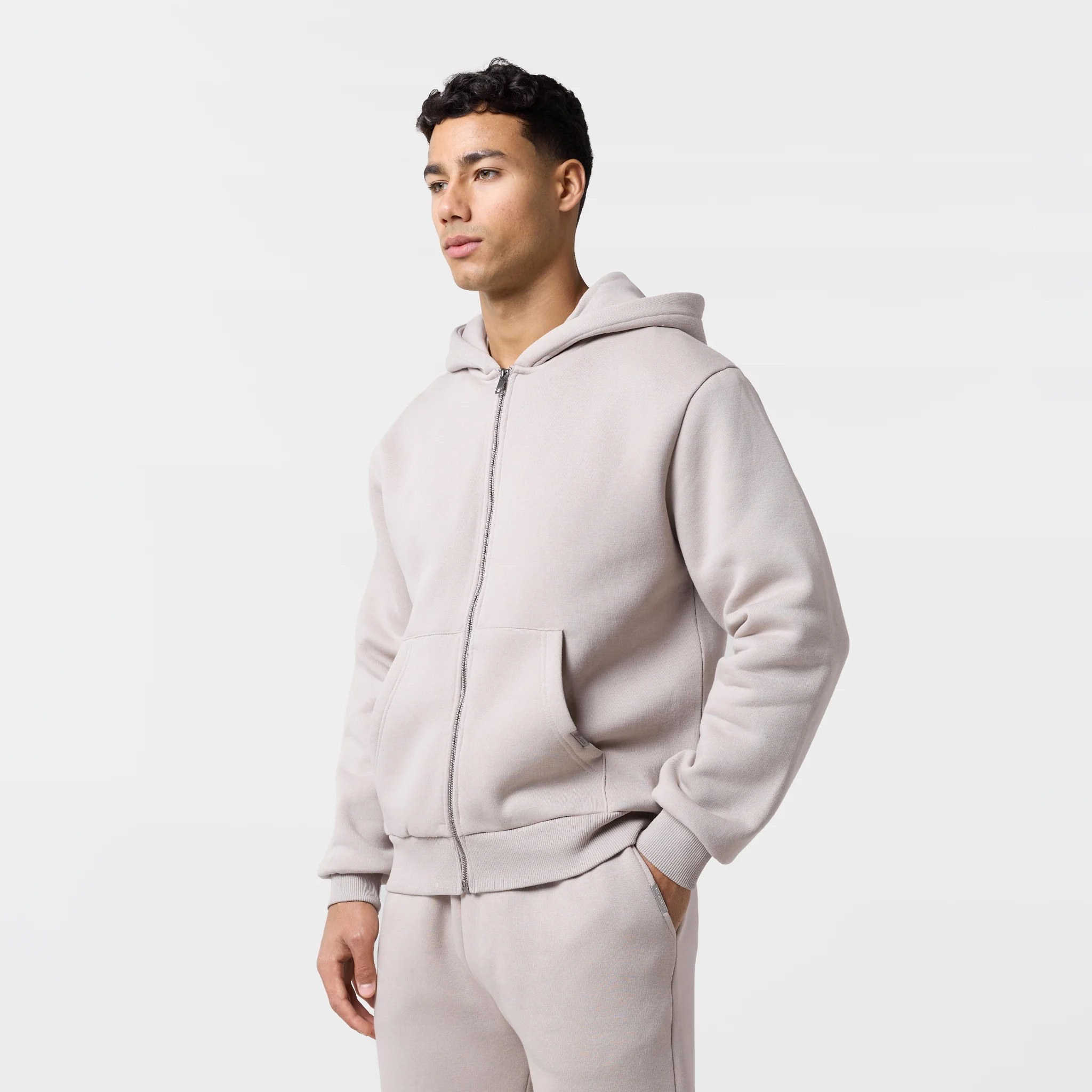 Relaxed Full Zip Hoodie | Sand - Image 5