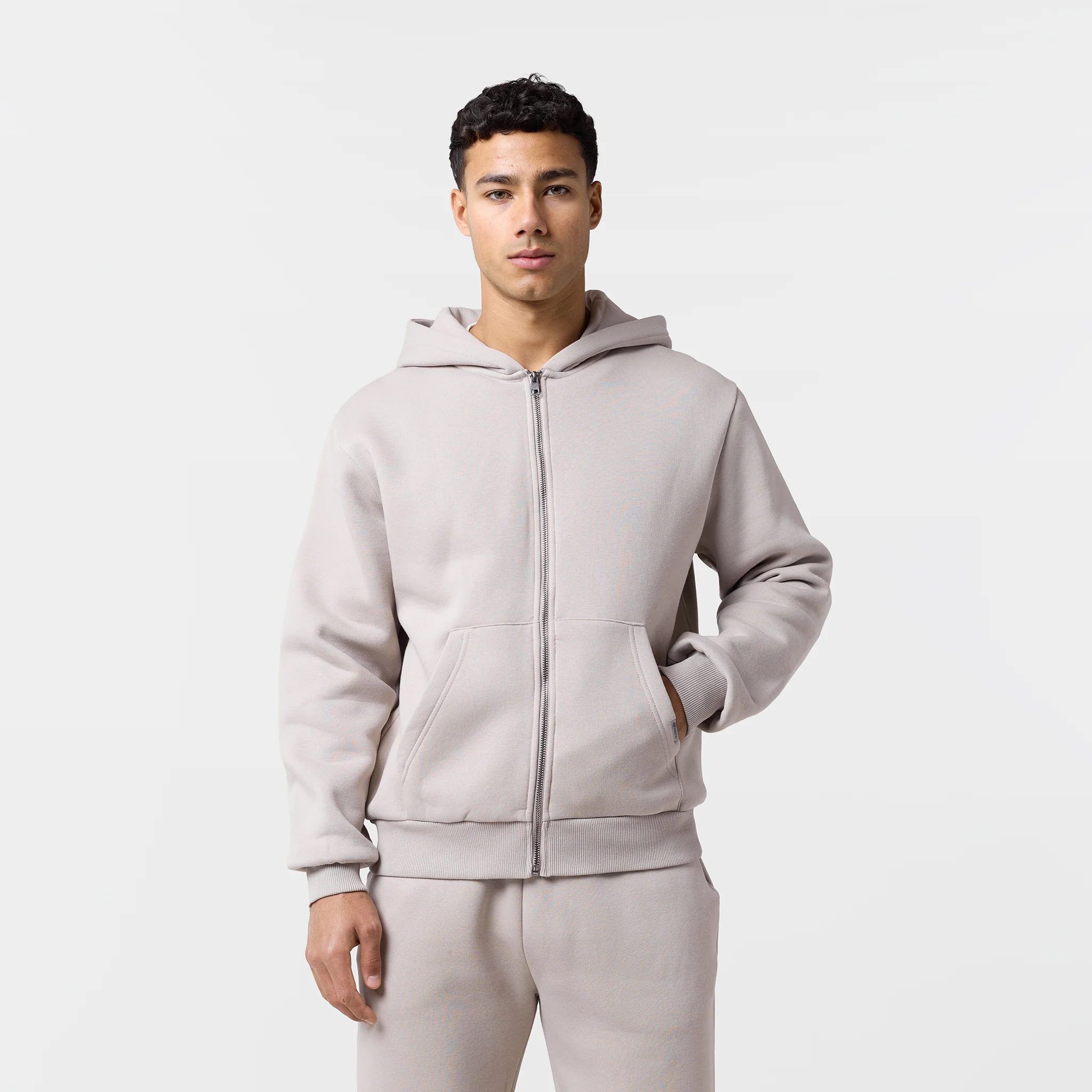 Relaxed Full Zip Hoodie | Sand - Image 6