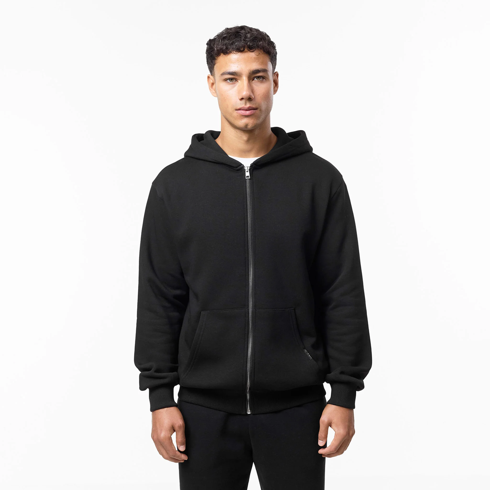 Relaxed Full Zip Hoodie | Black