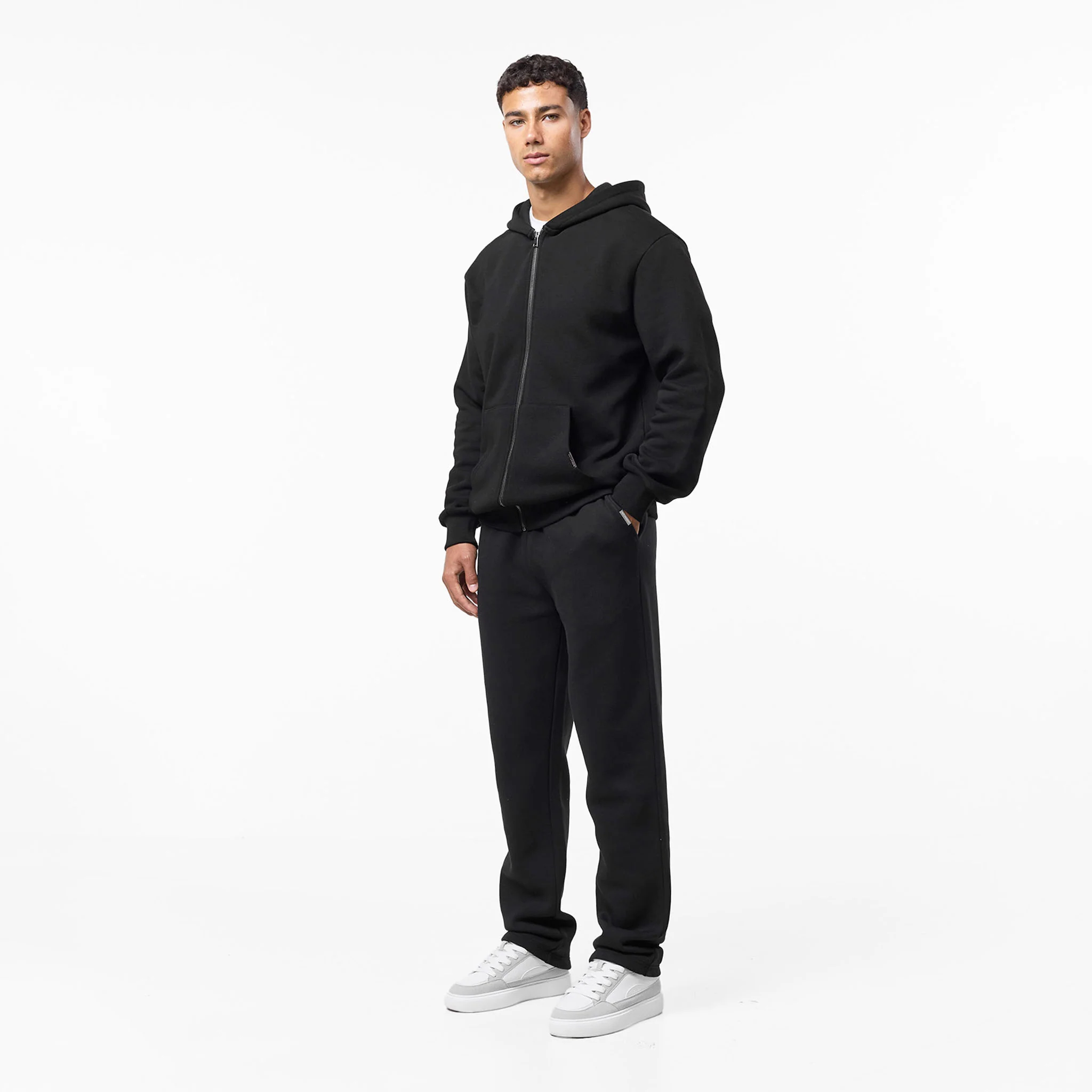Relaxed Full Zip Hoodie | Black - Image 4