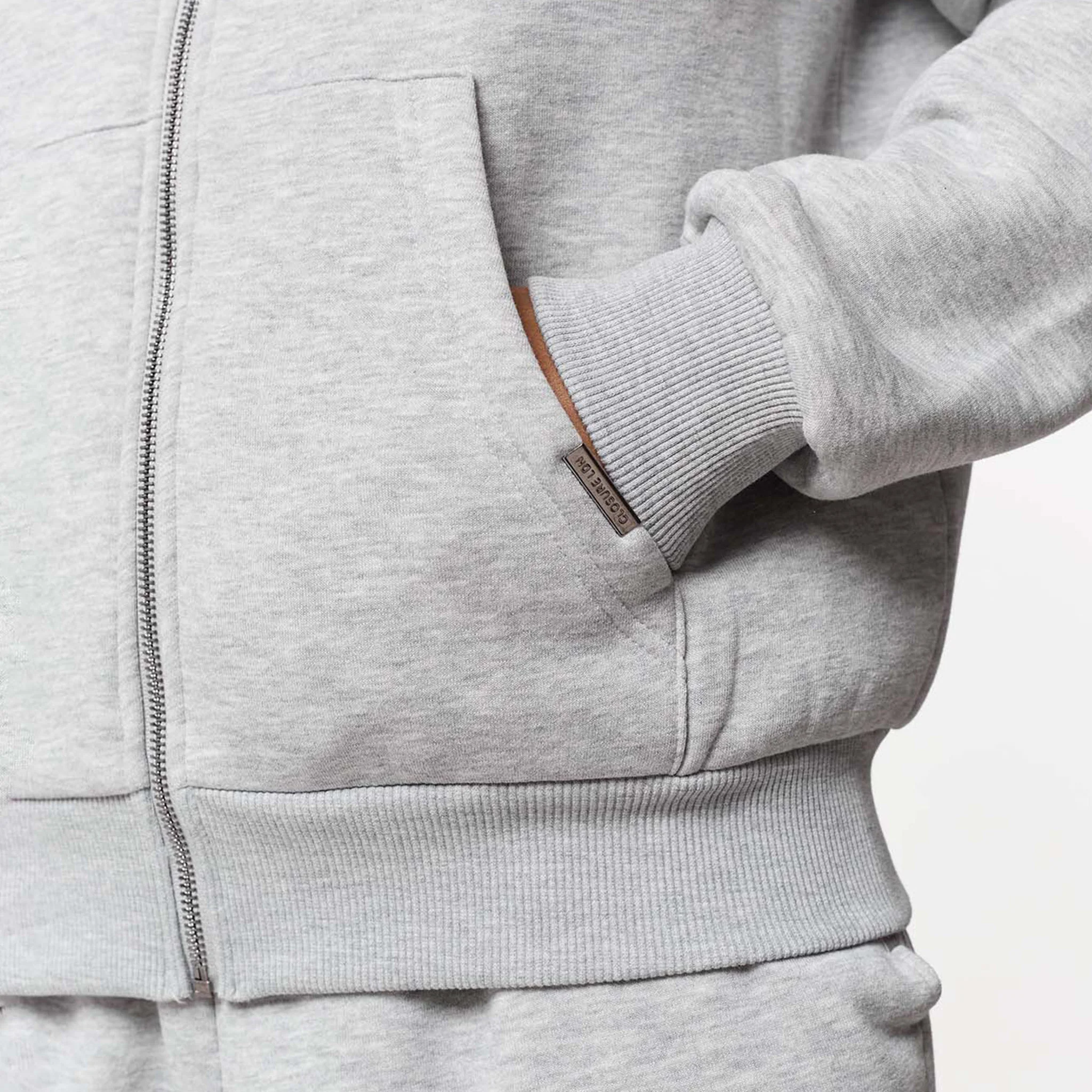 Relaxed Full Zip Hoodie | Grey Marl - Image 4