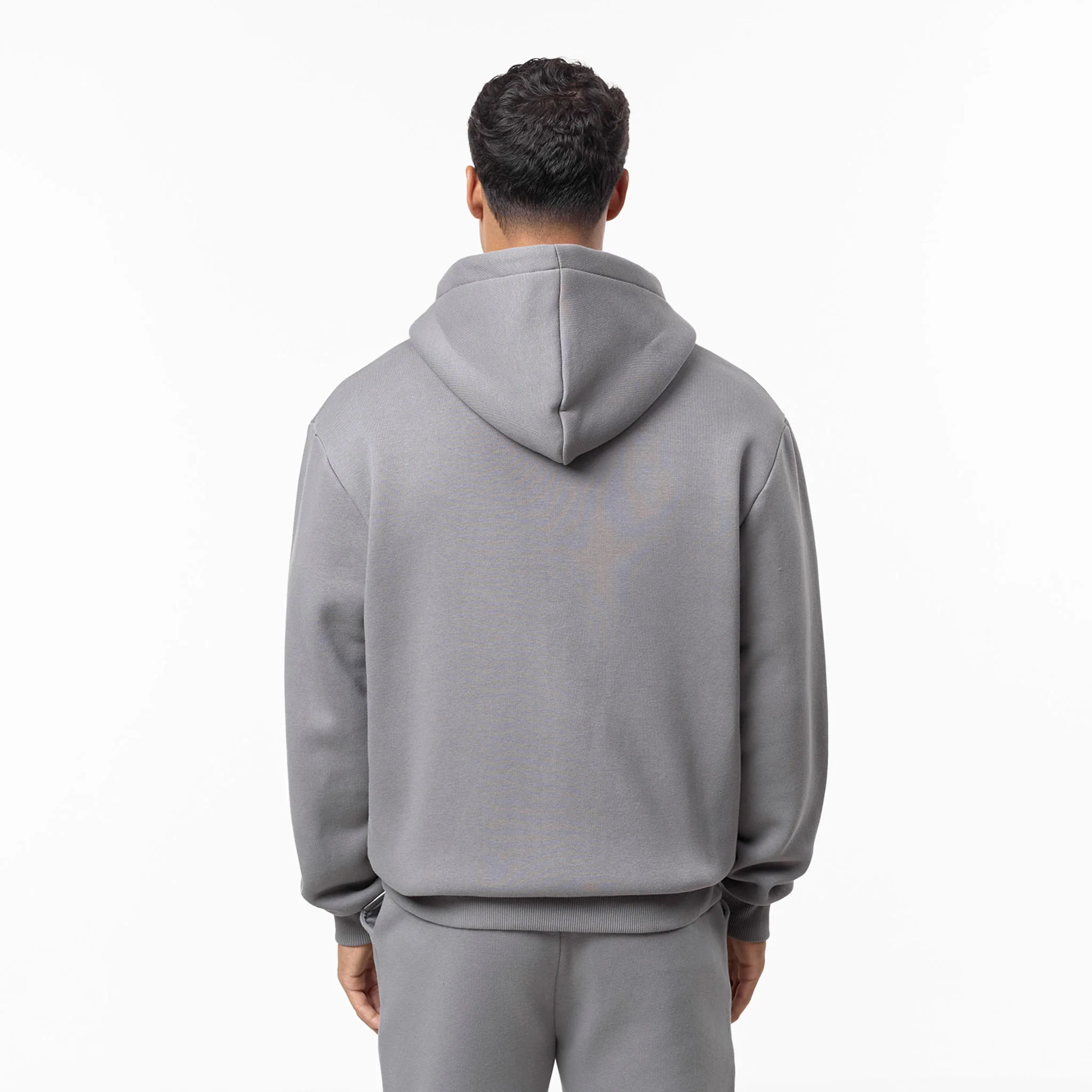 Relaxed Full Zip Hoodie | Mid Grey - Image 7