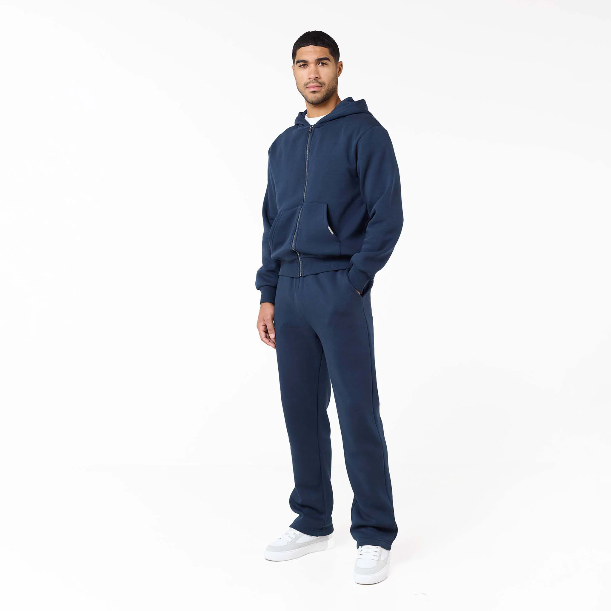Relaxed Full Zip Hoodie | Navy - Image 7