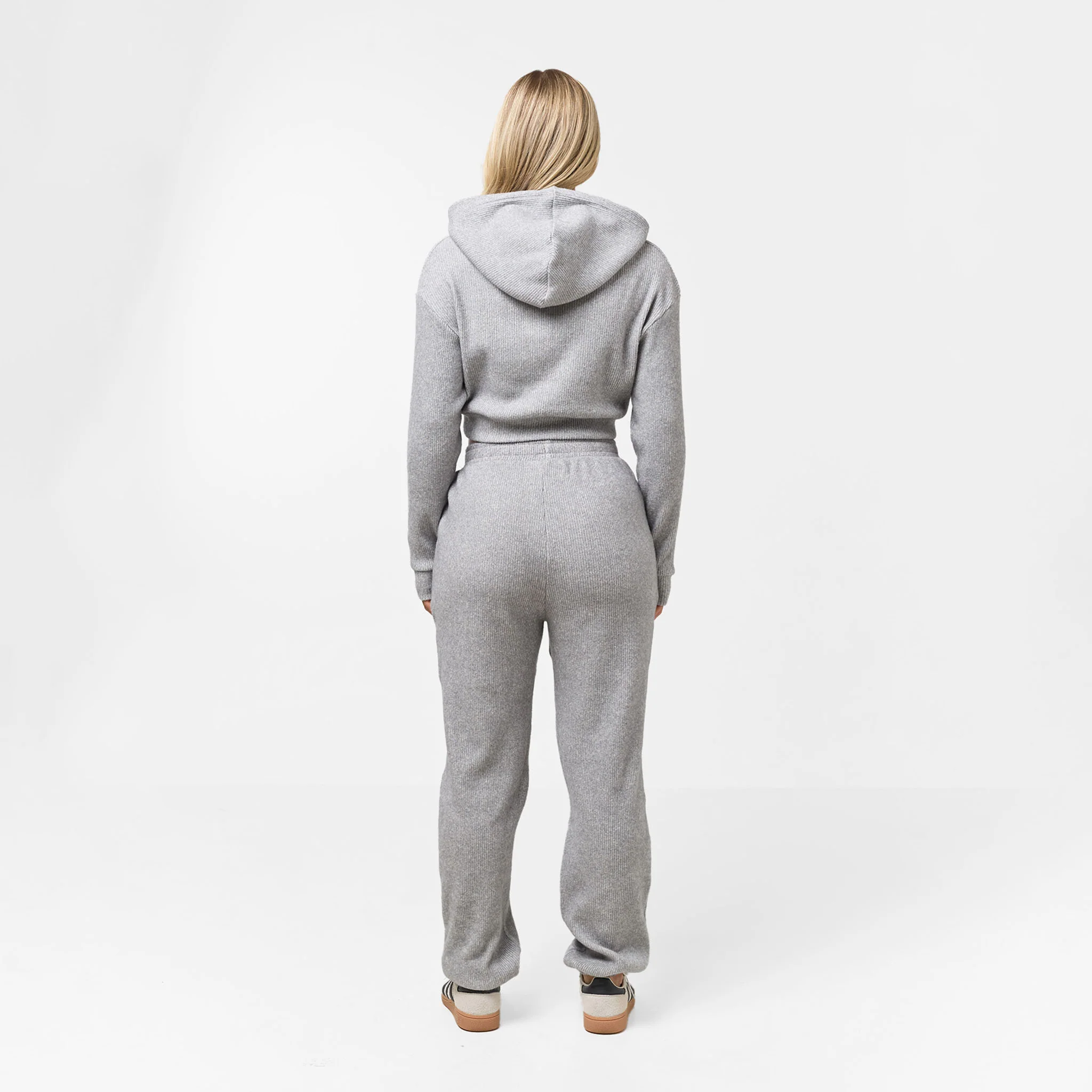 Ribbed Knitted Tracksuit | Grey Marl - Image 6