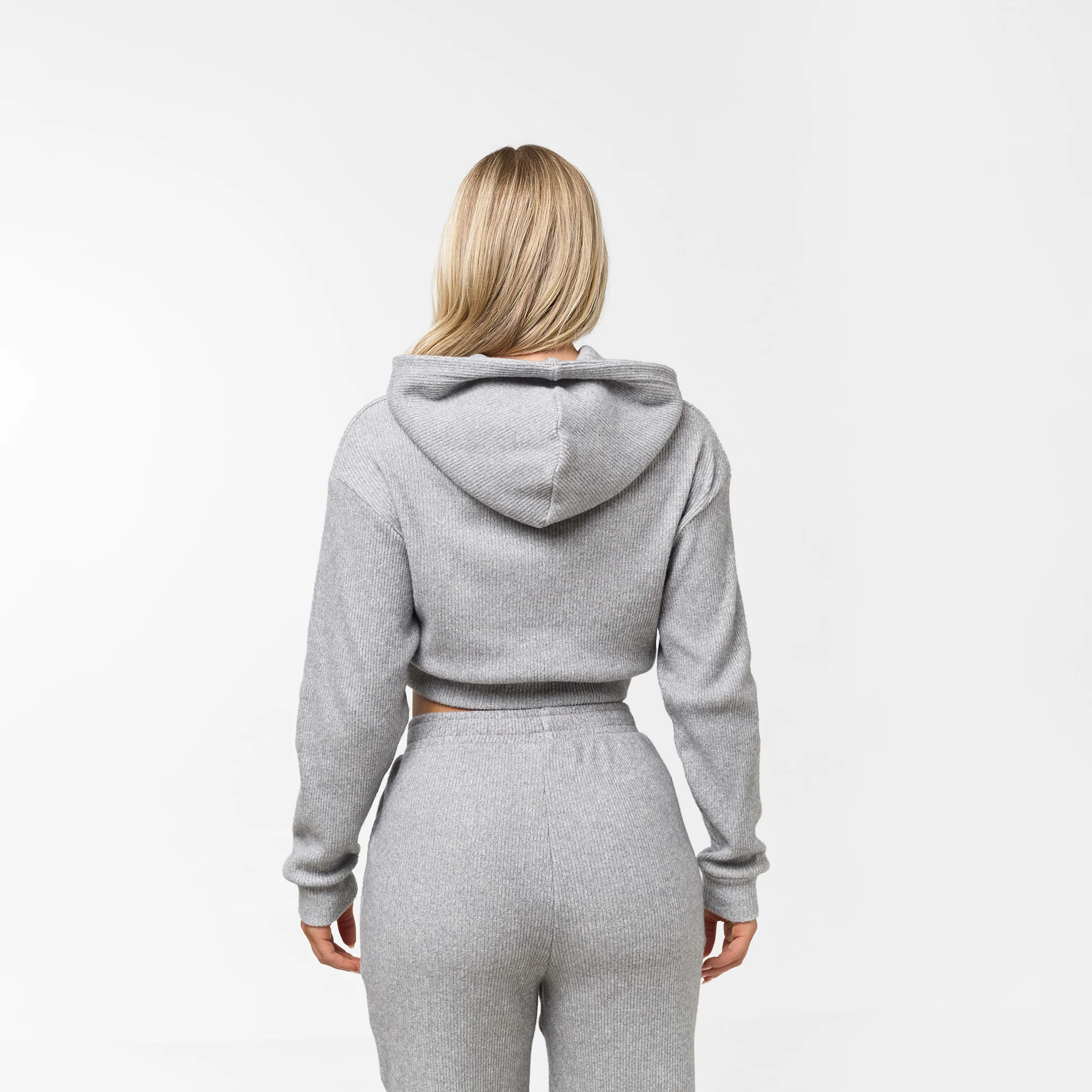 Ribbed Knitted Tracksuit | Grey Marl - Image 8