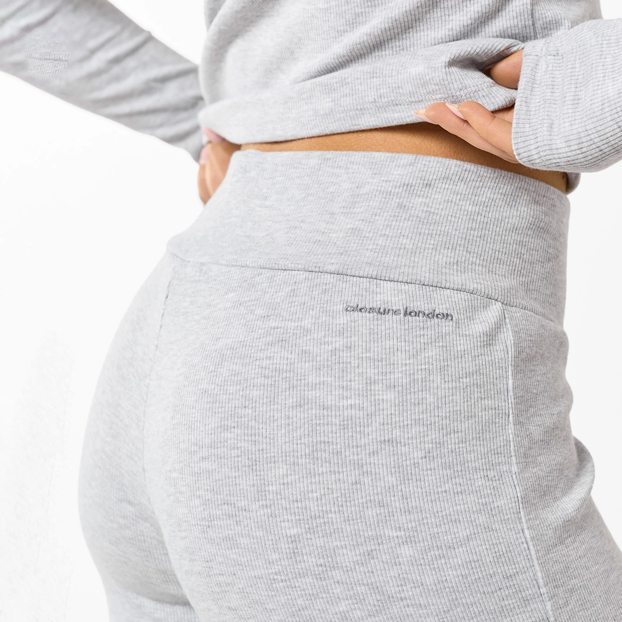 Ribbed Open Hem Set | Grey Marl - Image 4