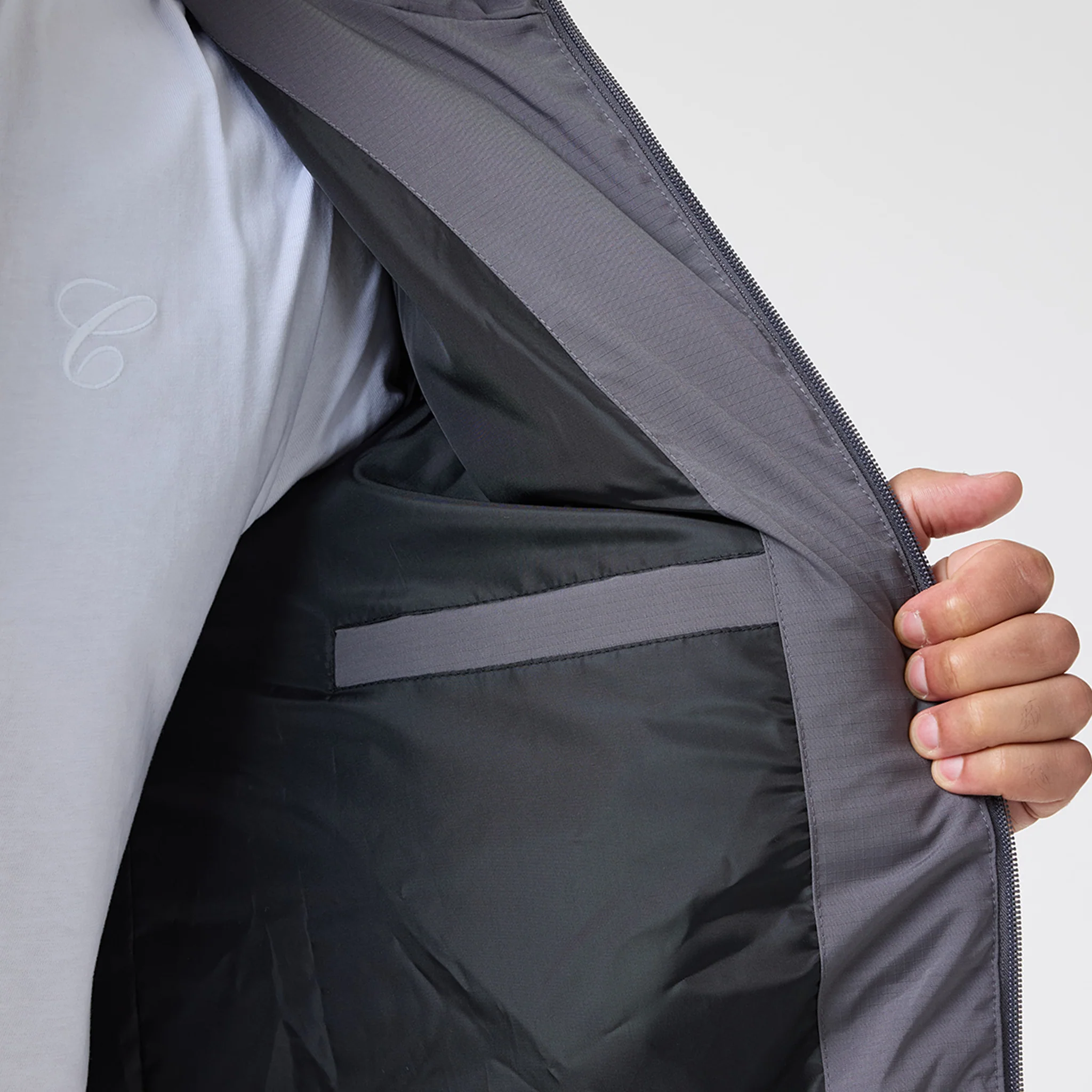 Ripstop Racer Puffer Jacket | Charcoal - Image 10