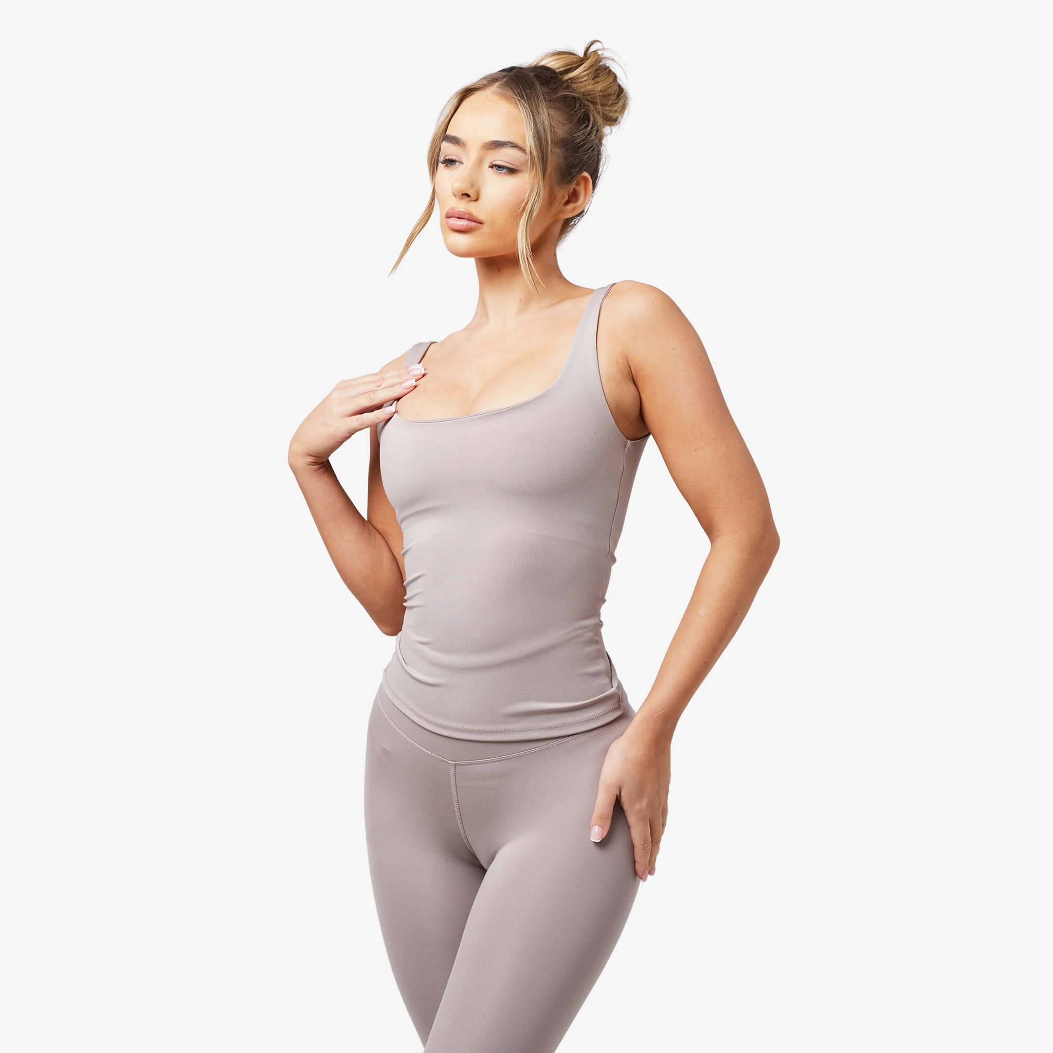Second Skin Square Neck Vest | Taupe - Image 10