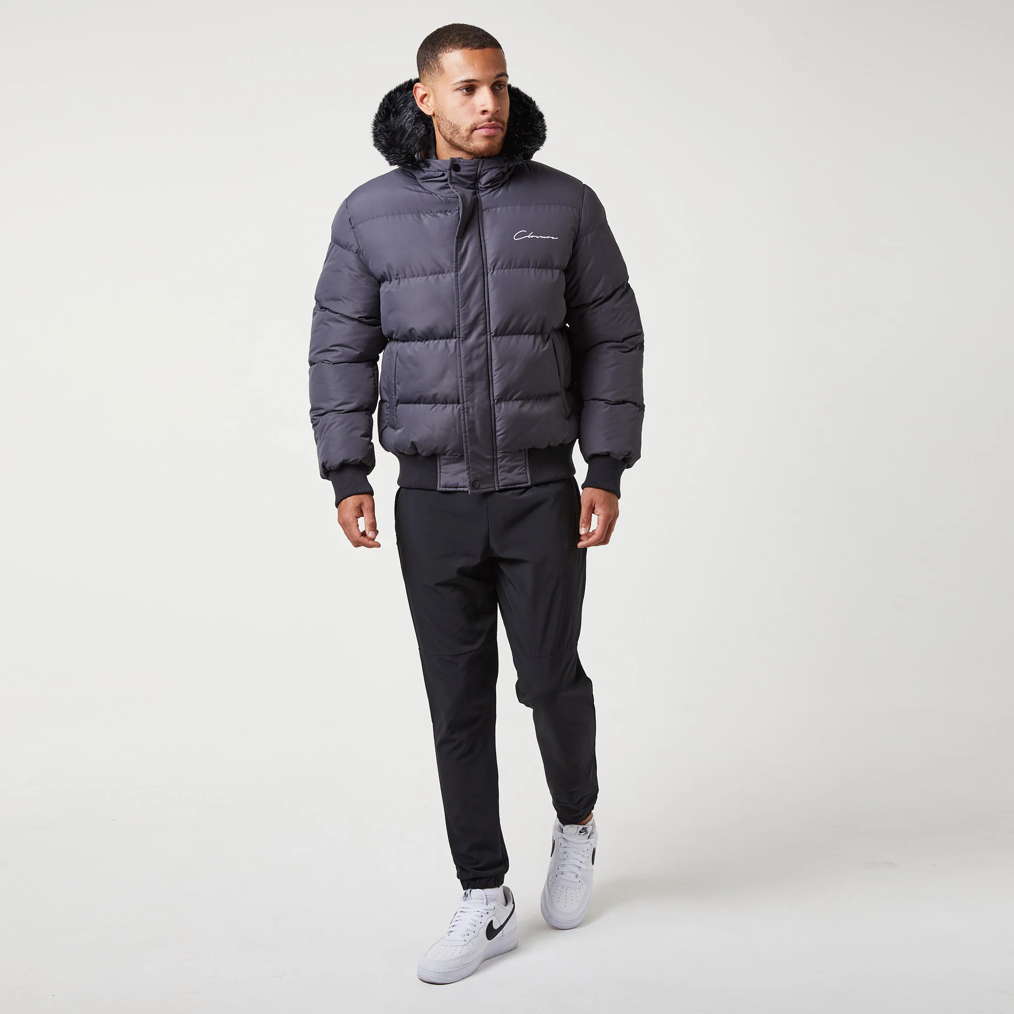 Short Puffer Parka | Charcoal - Image 2