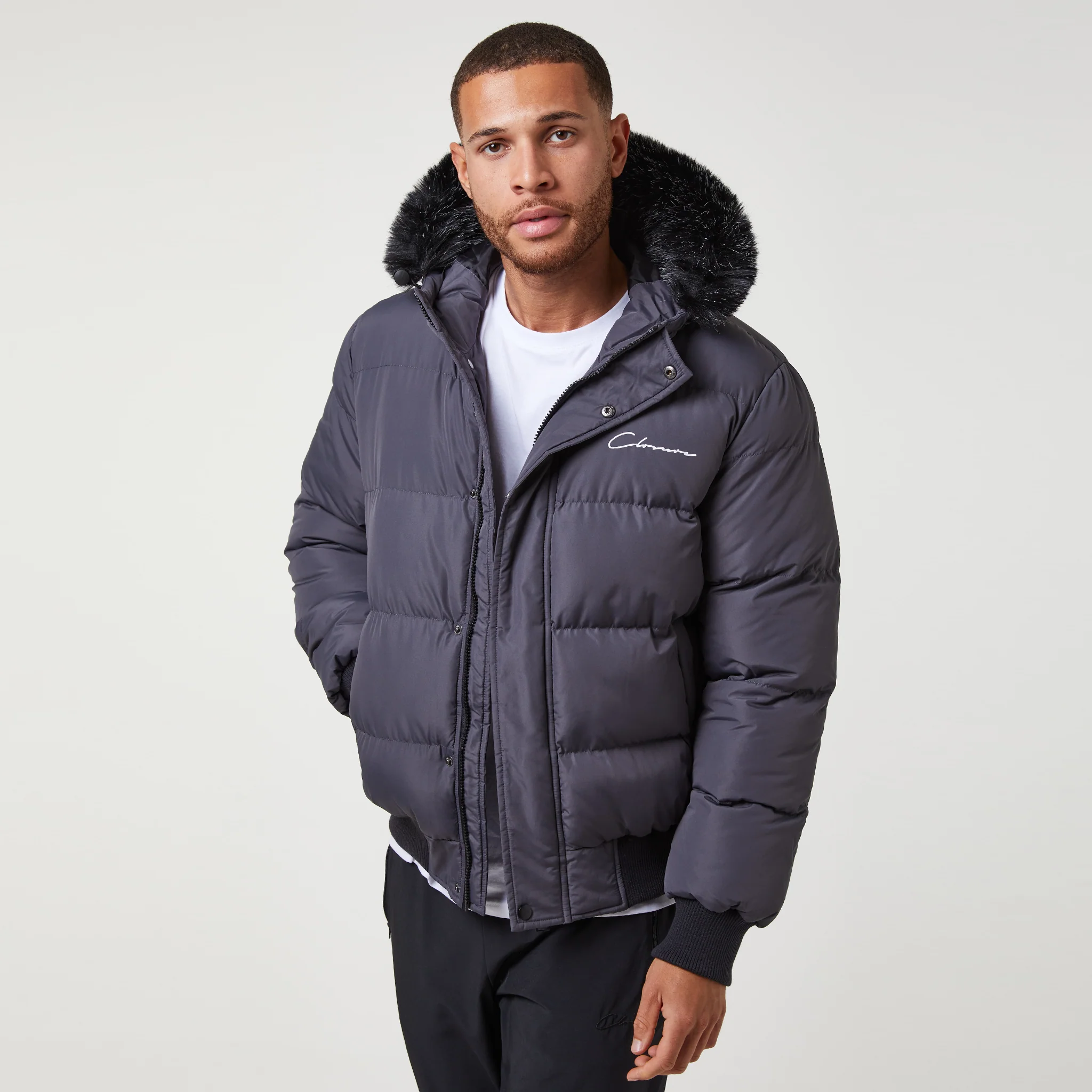 Short Puffer Parka | Charcoal - Image 3