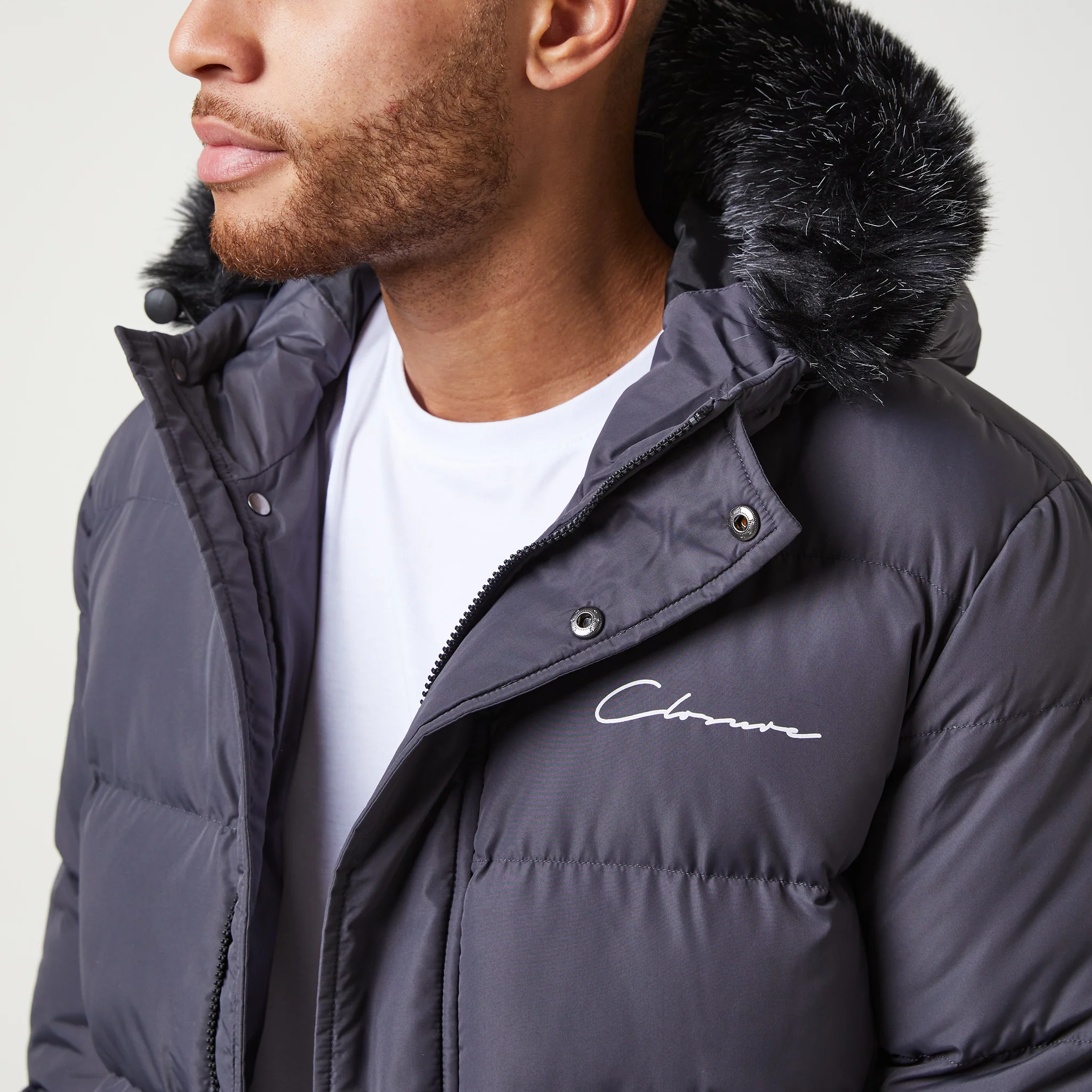 Short Puffer Parka | Charcoal - Image 4