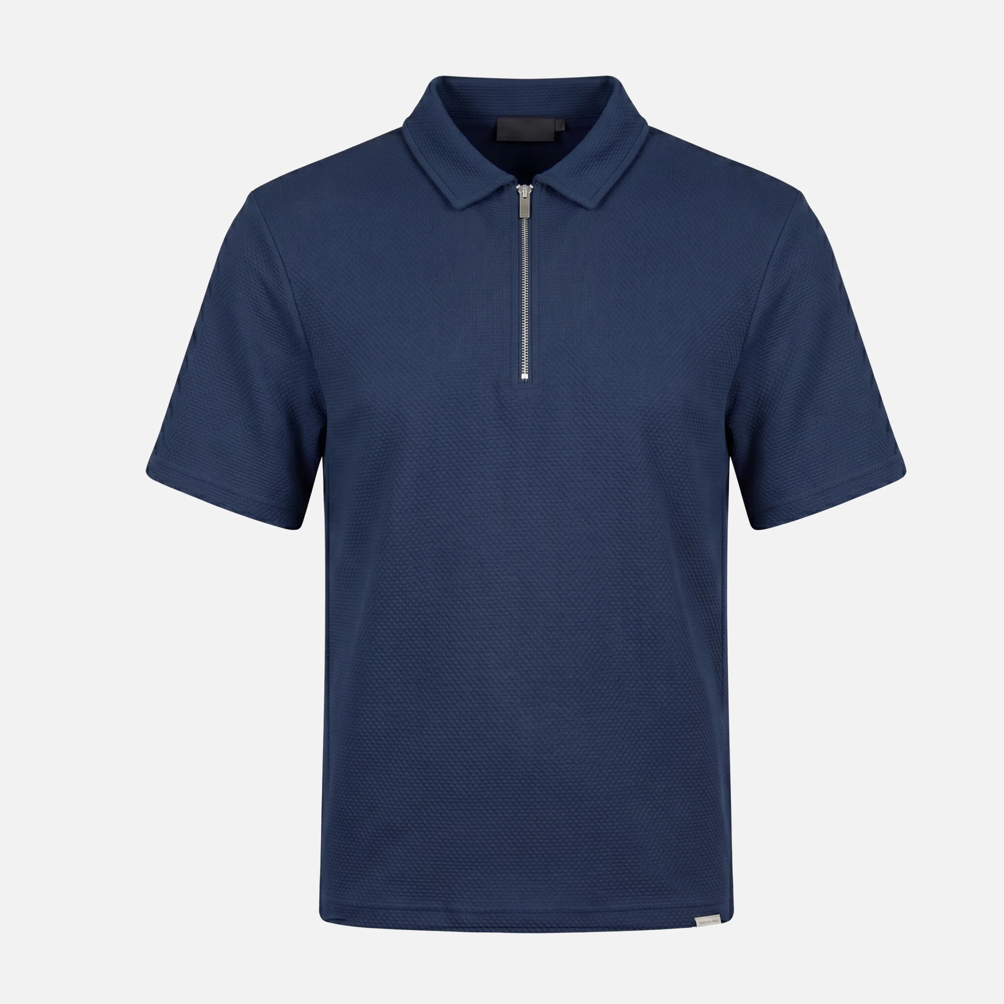 Short Sleeve Textured Polo | Navy - Image 9