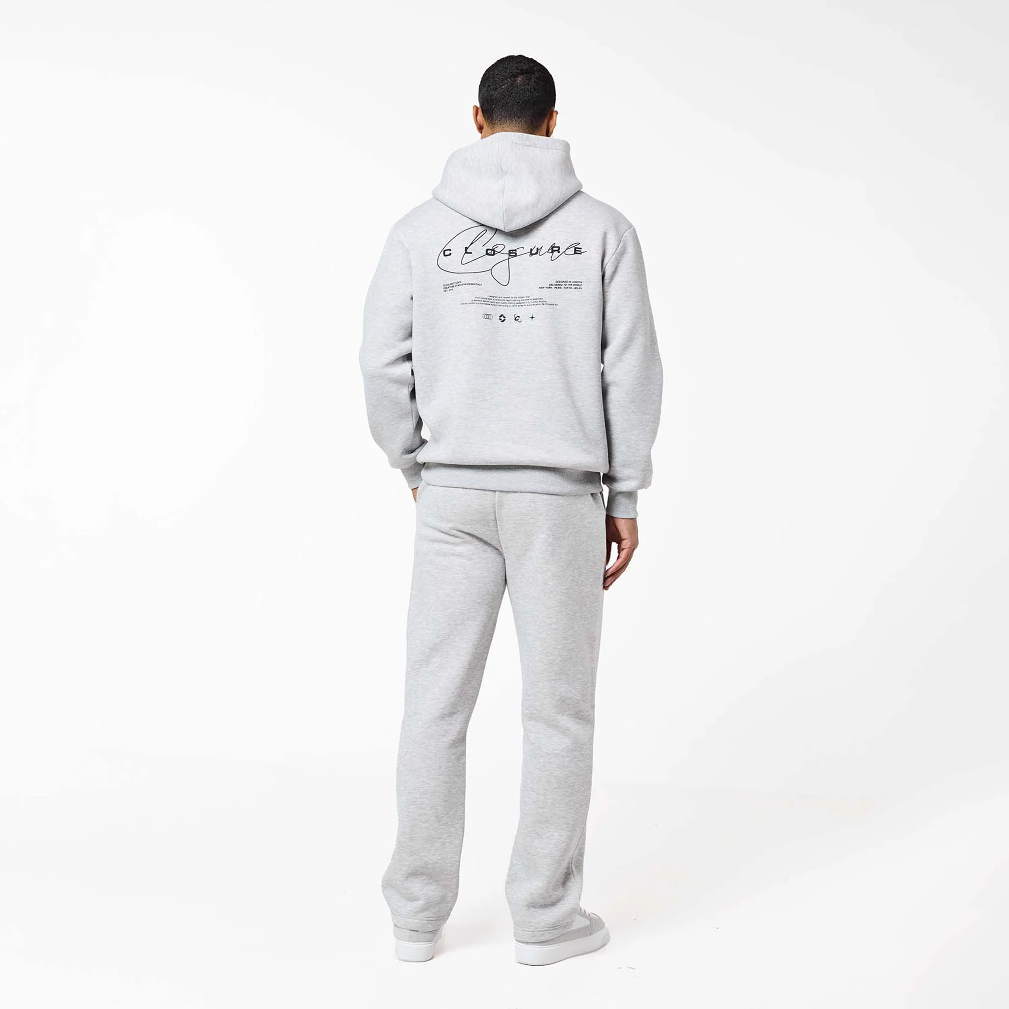 Signature Studios Open Hem Tracksuit | Grey Marl