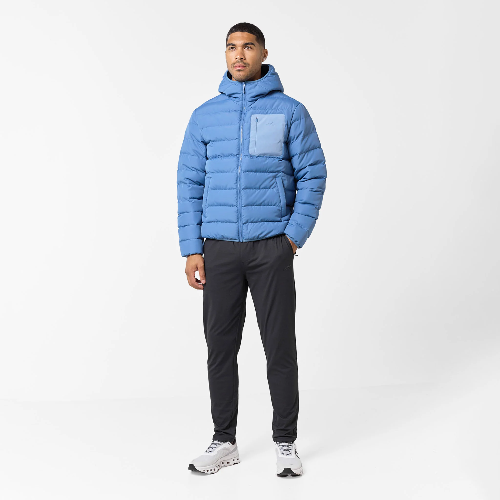 Slim Quilted Puffer | Washed Blue - Image 3