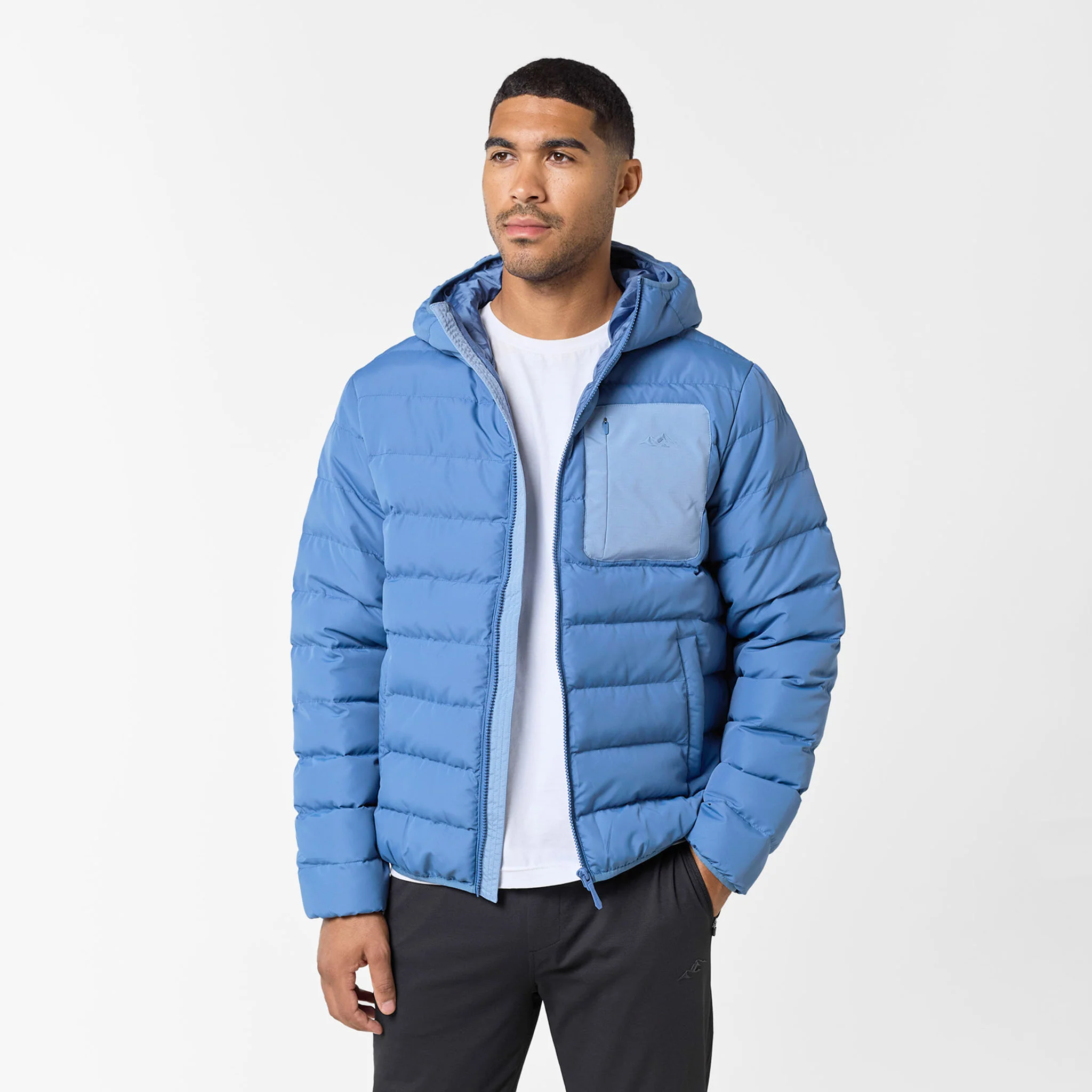 Slim Quilted Puffer | Washed Blue - Image 9