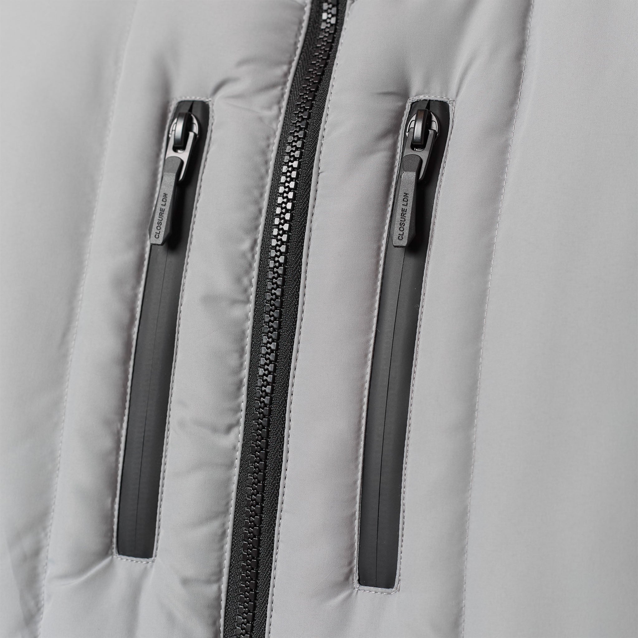 Slim Quilted Zipped Puffer | Grey - Image 6