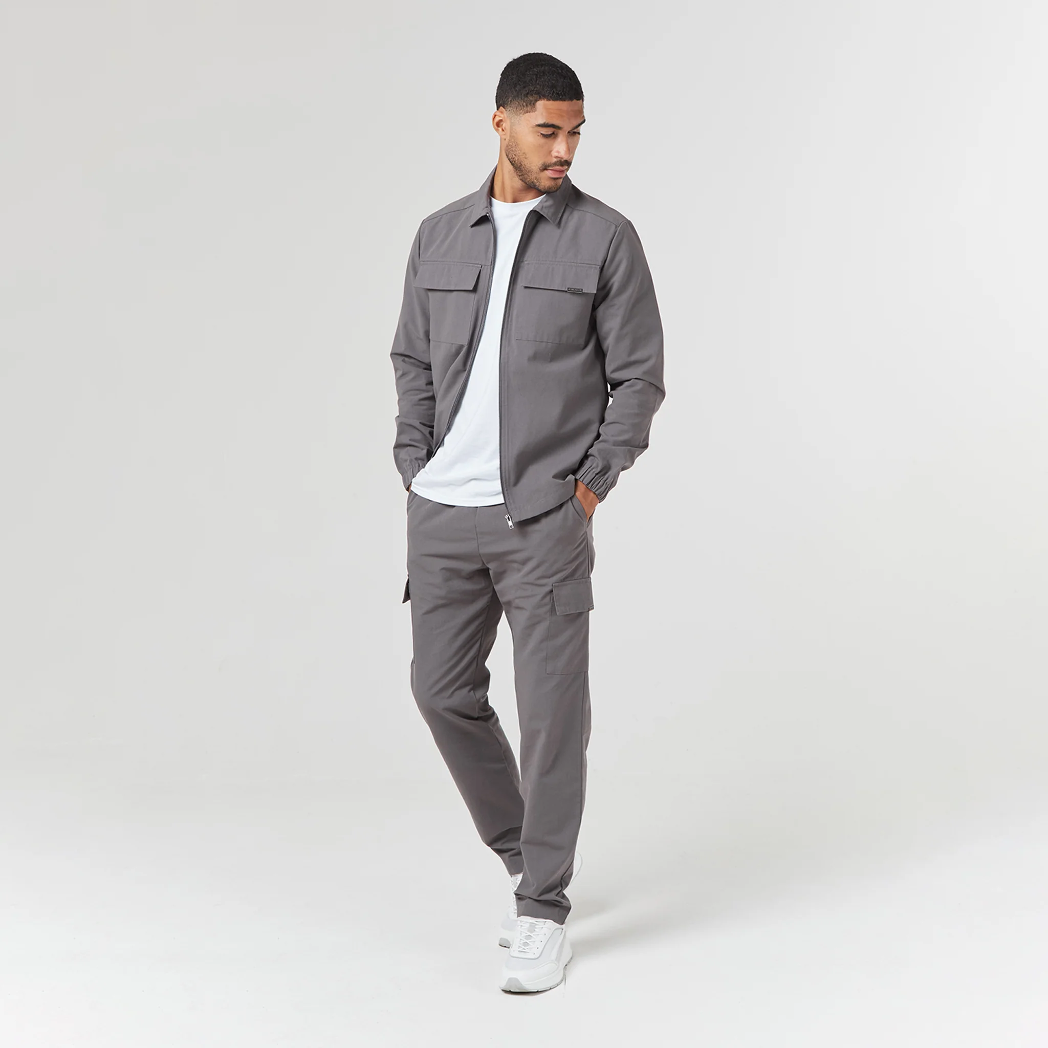 Smart Utility Open Hem Trouser | Charcoal - Image 5