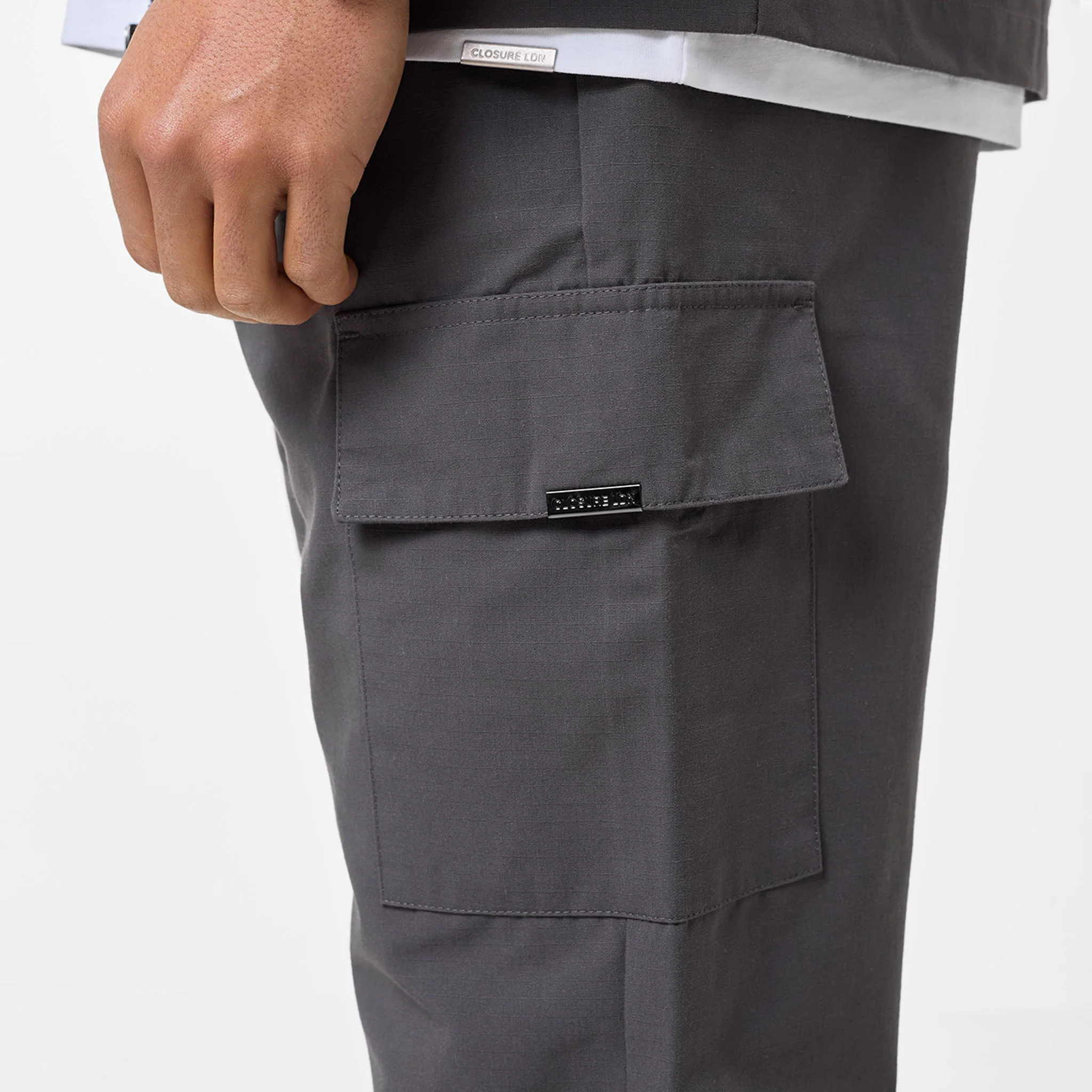 Smart Utility Open Hem Trouser | Charcoal - Image 4