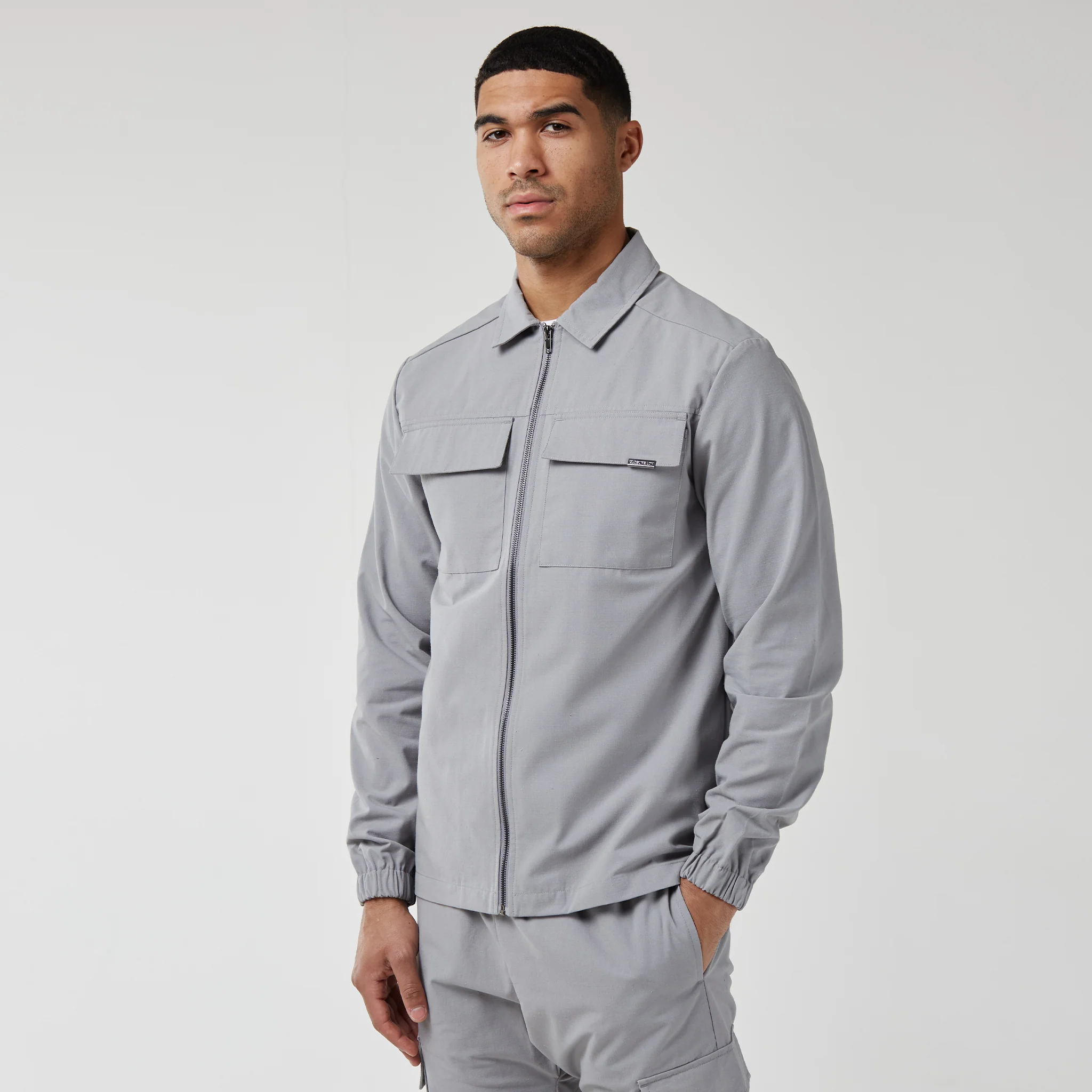 Smart Utility Overshirt | Ice Grey - Image 3